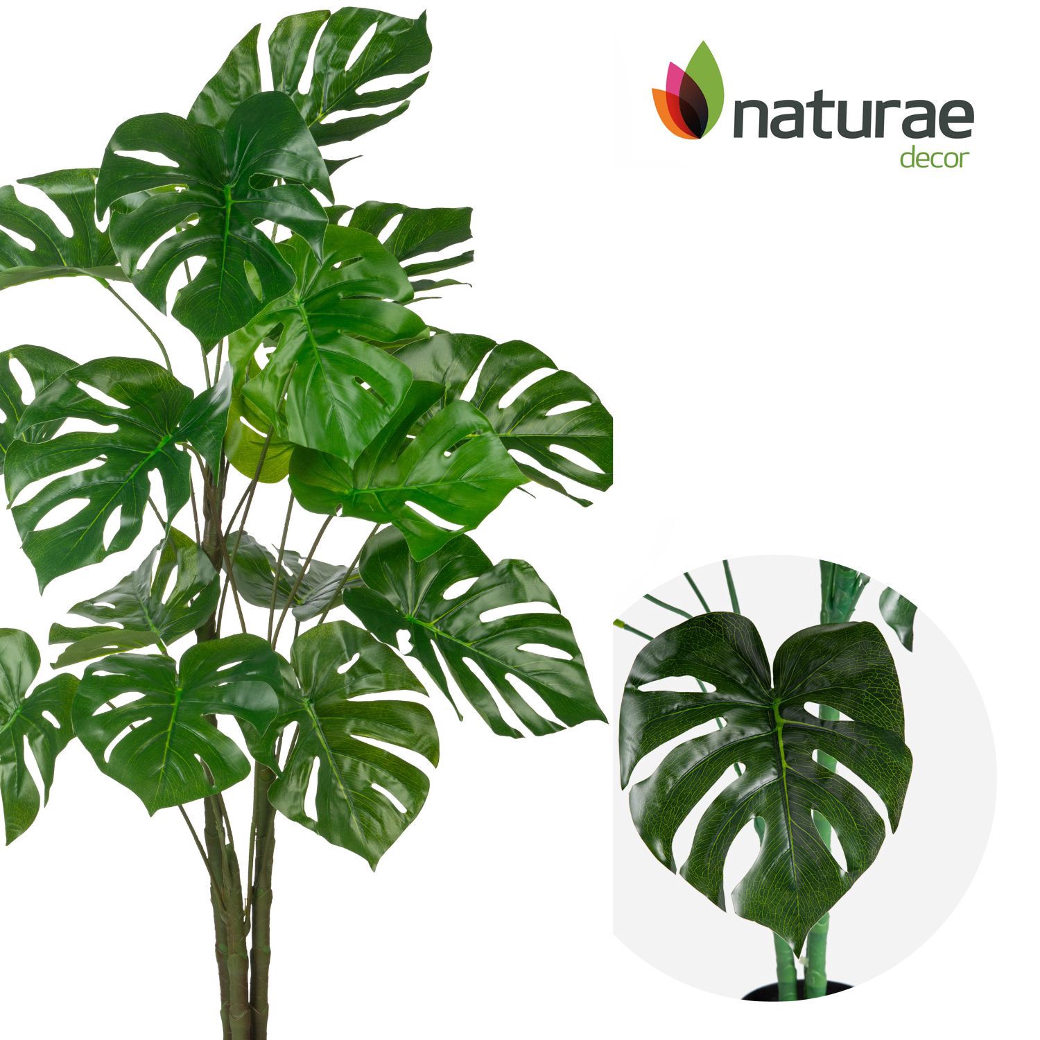 slide 2 of 6, naturae decor 47-in Green Indoor/Outdoor Floor Monstera Artificial tree, 1 ct