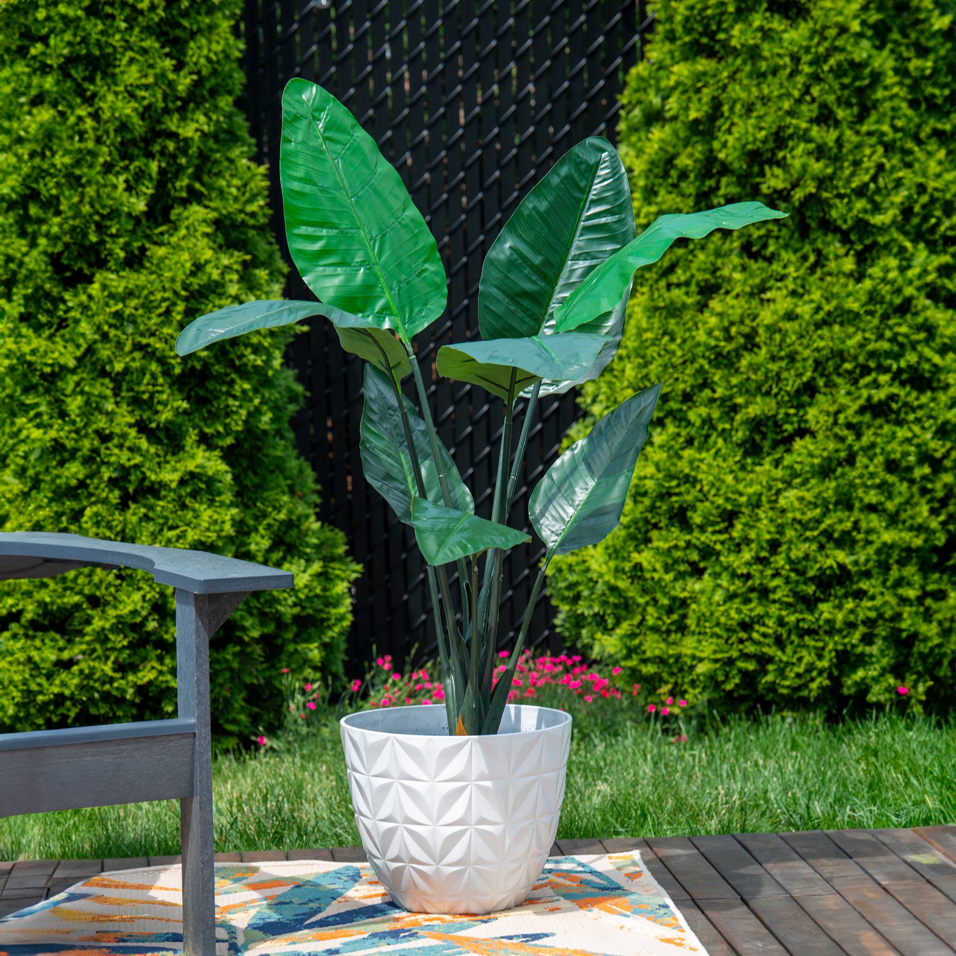 slide 6 of 6, naturae decor 45-in Green Indoor/Outdoor Floor Bird of Paradise Artificial tree, 1 ct