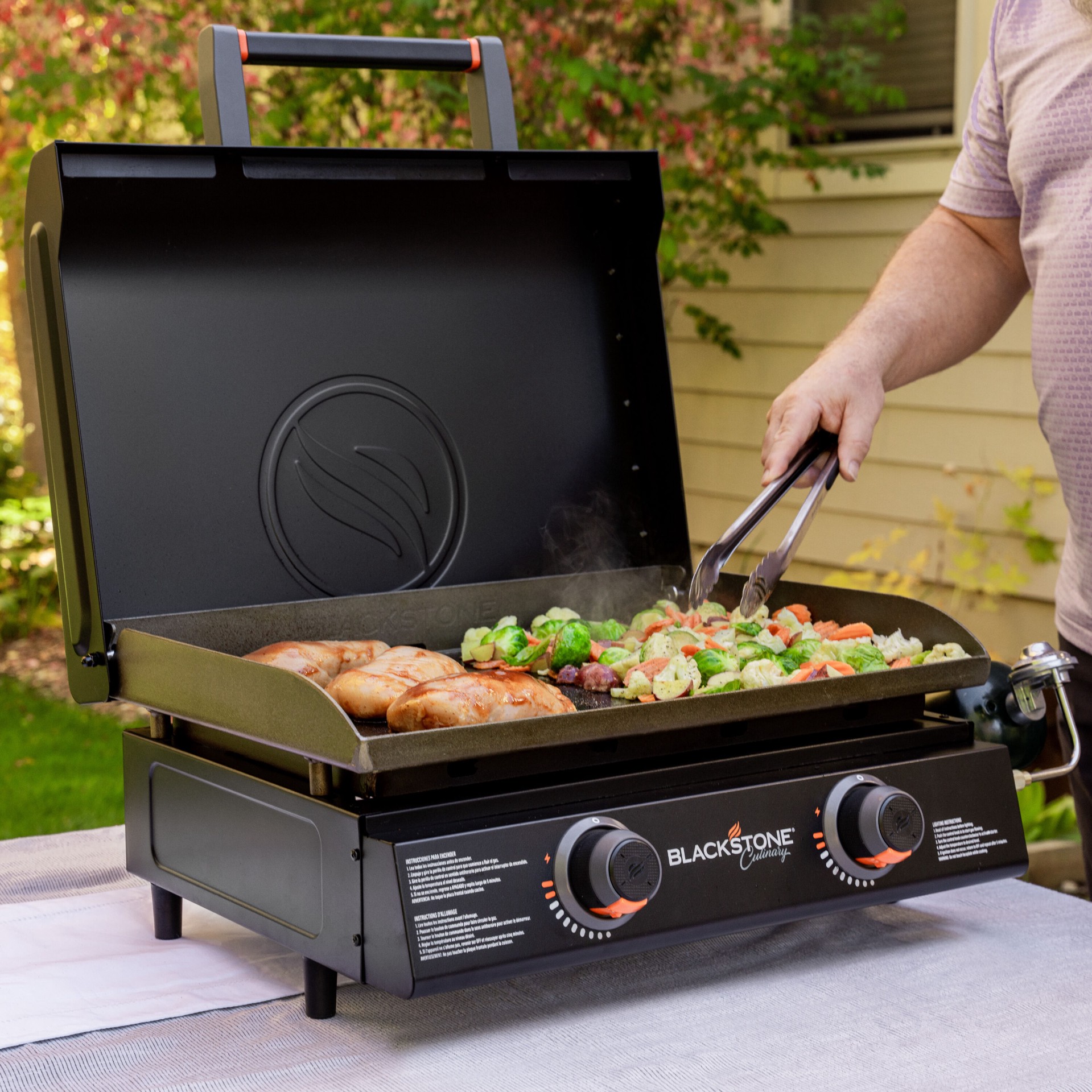 slide 2 of 6, Blackstone 22" Culinary Omnivore Portable Griddle 361-Sq. in black powder-coated steel Portable Liquid propane Grill, 1 ct