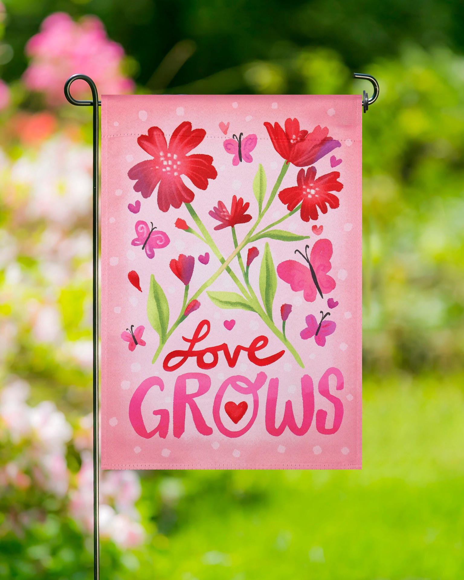 slide 5 of 6, Style Selections 1-ft W x 1.5-ft H Valentine's Day Garden flag, 1 ct