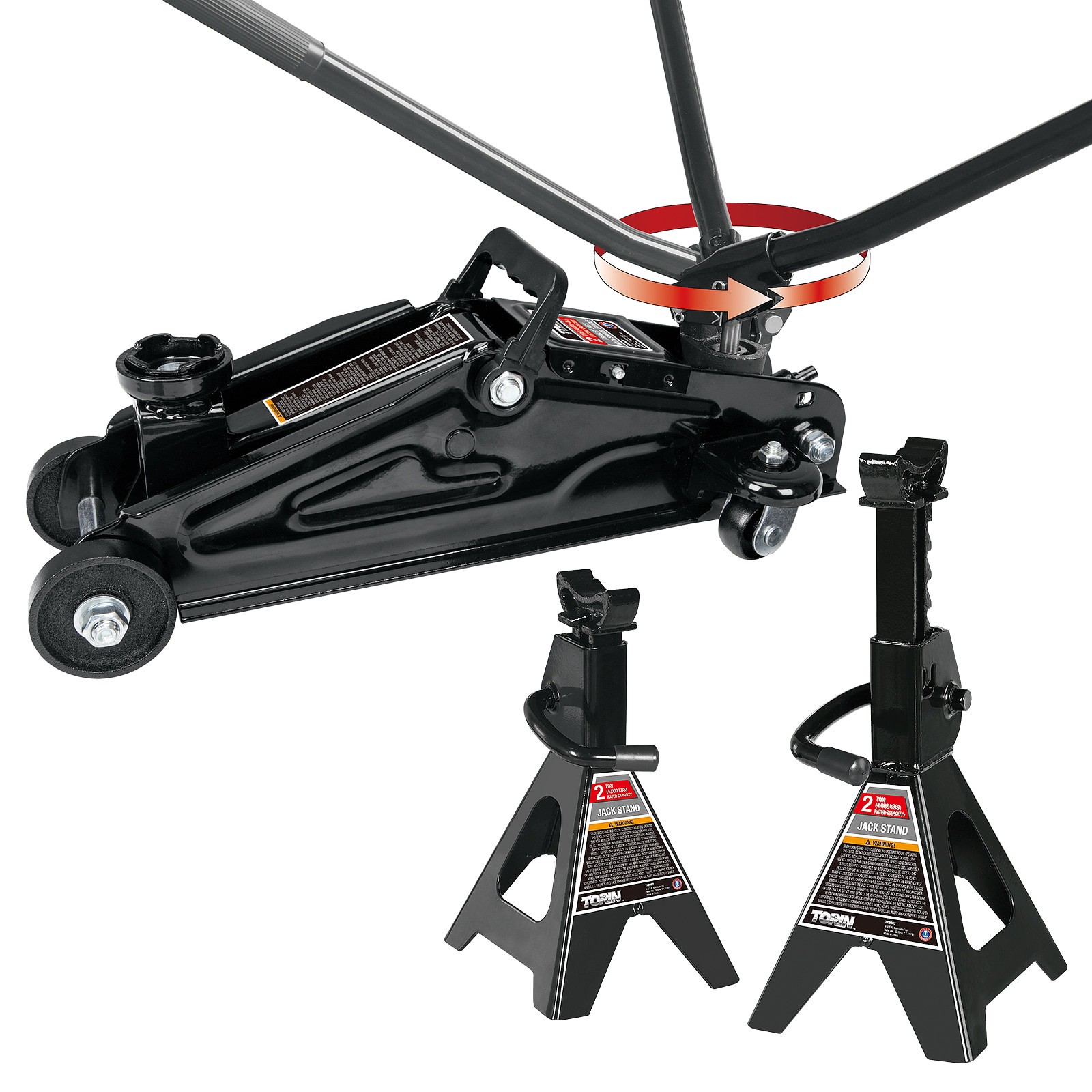 slide 2 of 6, Torin Black 2-Ton Steel Manual hydraulic Floor jack, 1 ct
