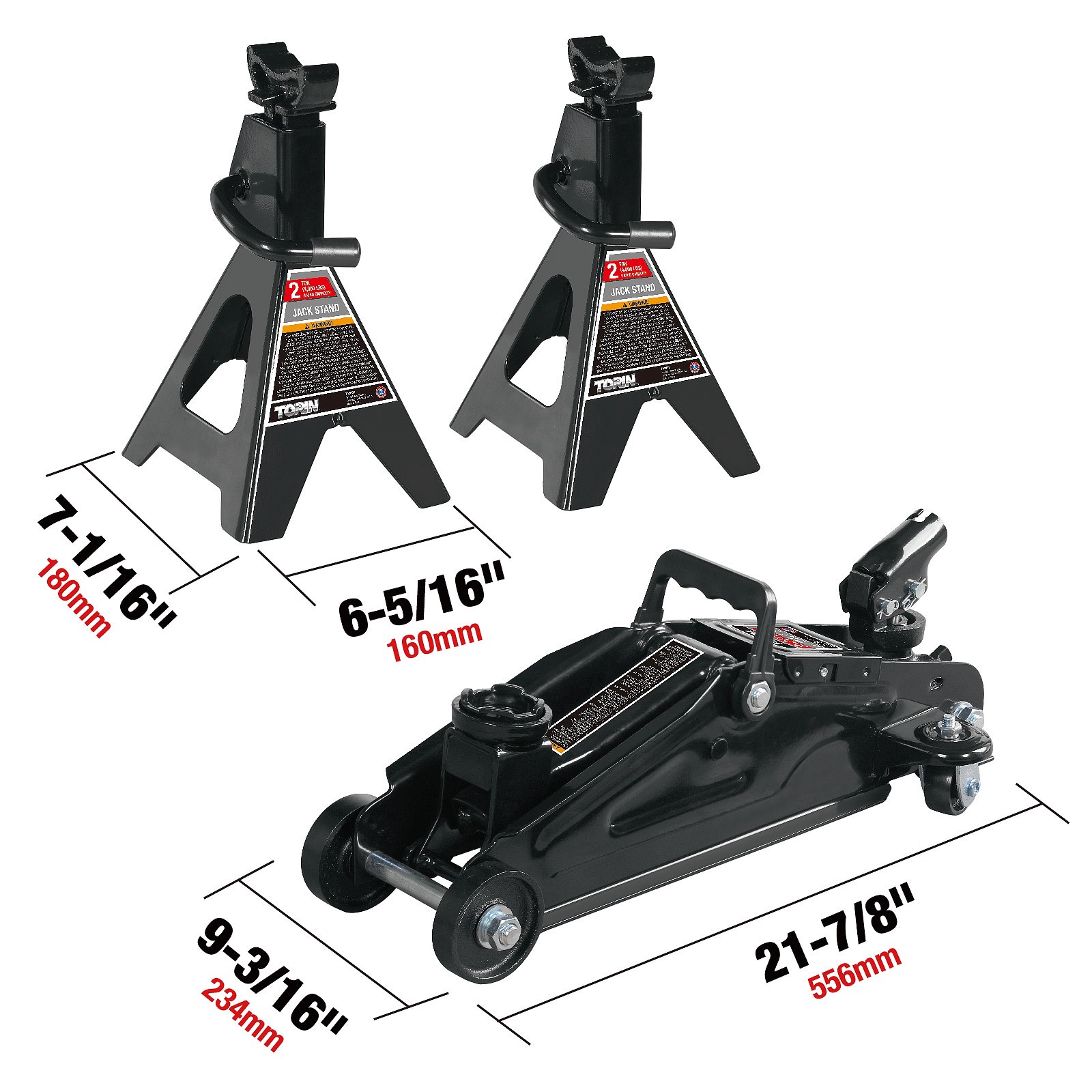 slide 3 of 6, Torin Black 2-Ton Steel Manual hydraulic Floor jack, 1 ct