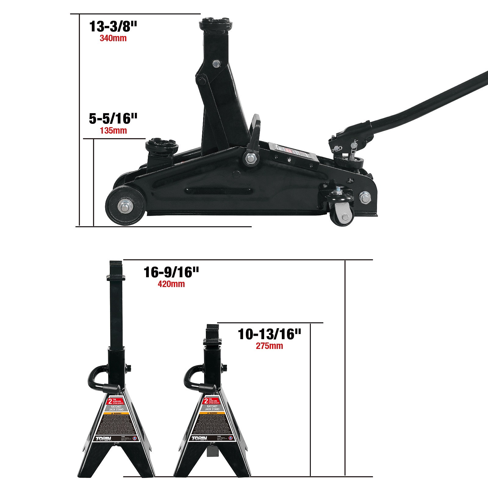 slide 4 of 6, Torin Black 2-Ton Steel Manual hydraulic Floor jack, 1 ct