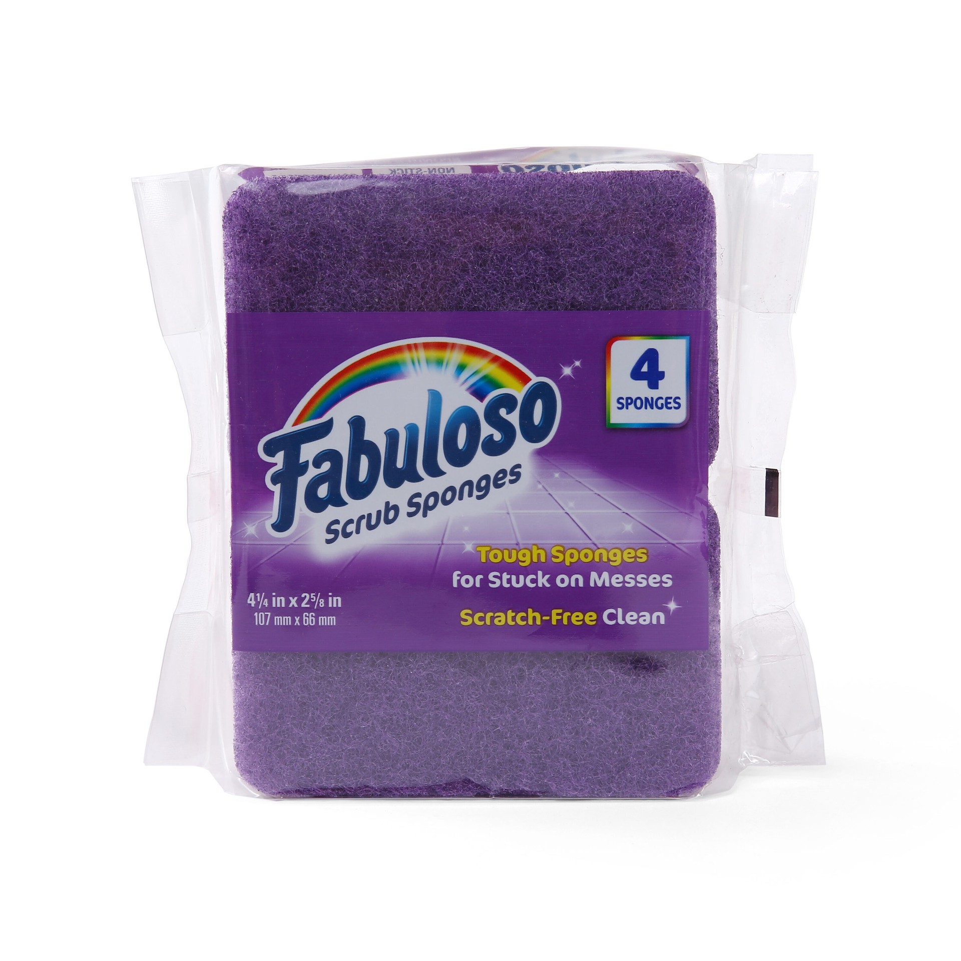 slide 1 of 6, Fabuloso Sponges Purple 4CT Cellulose Sponge with scouring pad 4 -Pack, 1 ct