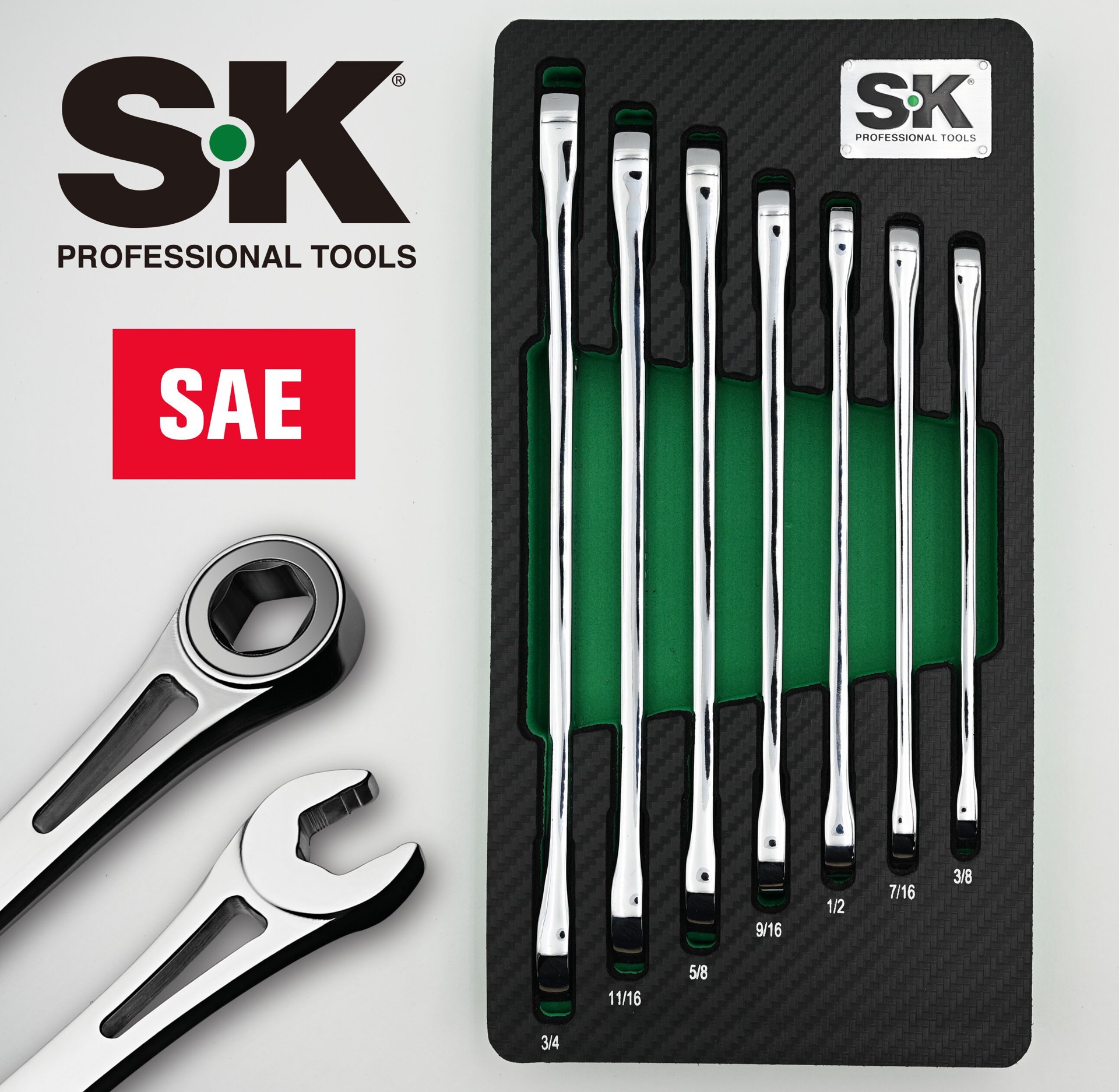 slide 4 of 6, SK Professional Tools 7-Piece Set 6-point (Sae) Standard Combination Wrench Includes Soft Case, 1 ct