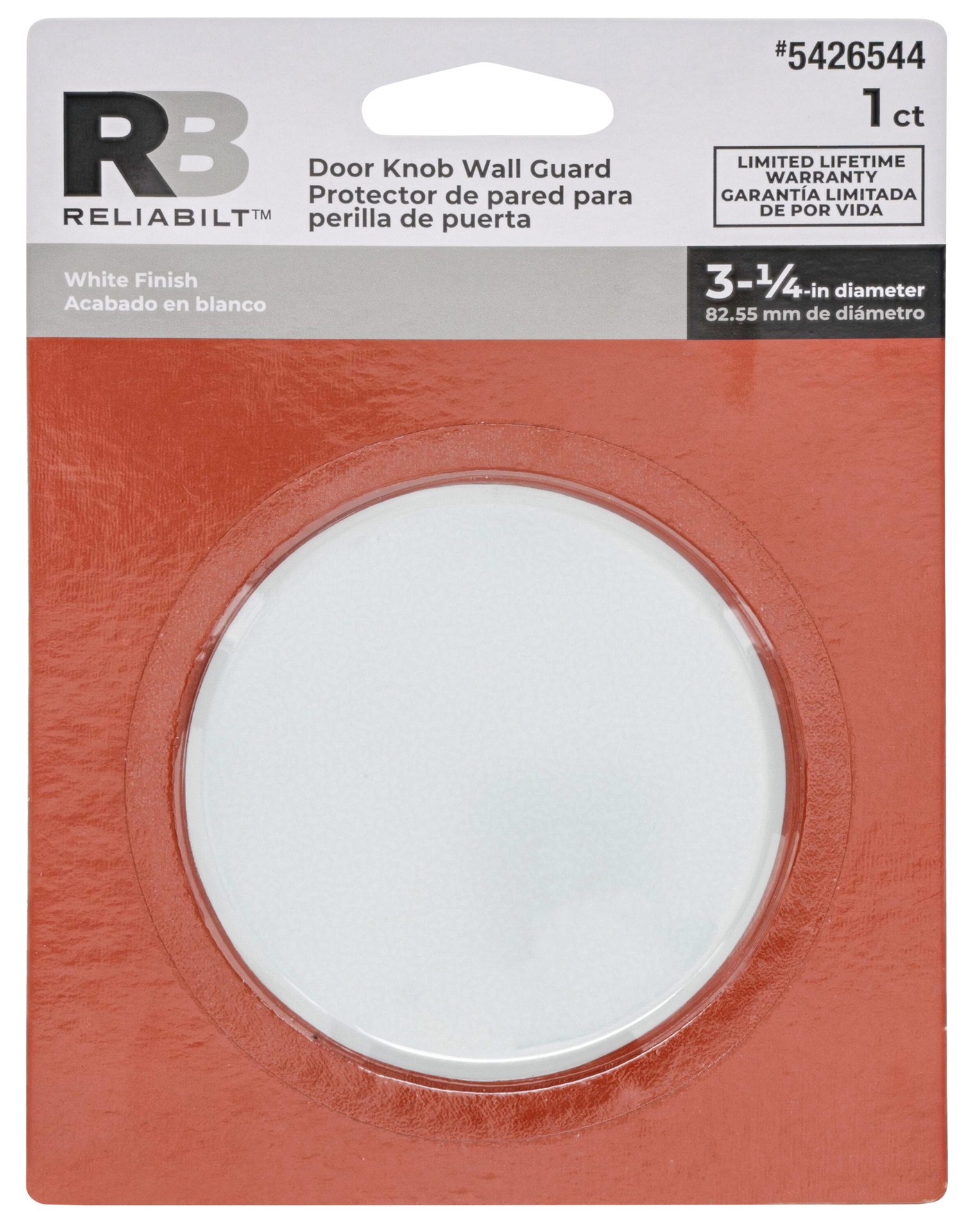 slide 3 of 6, RELIABILT 3-1/4-in White Wall protector Door Stop, 1 ct