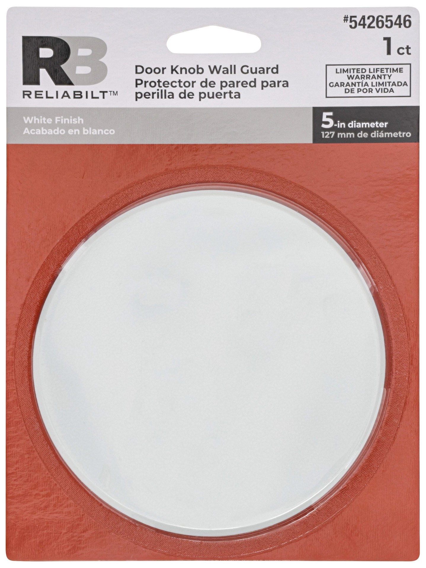 slide 3 of 6, RELIABILT 5-in White Wall protector Door Stop, 1 ct