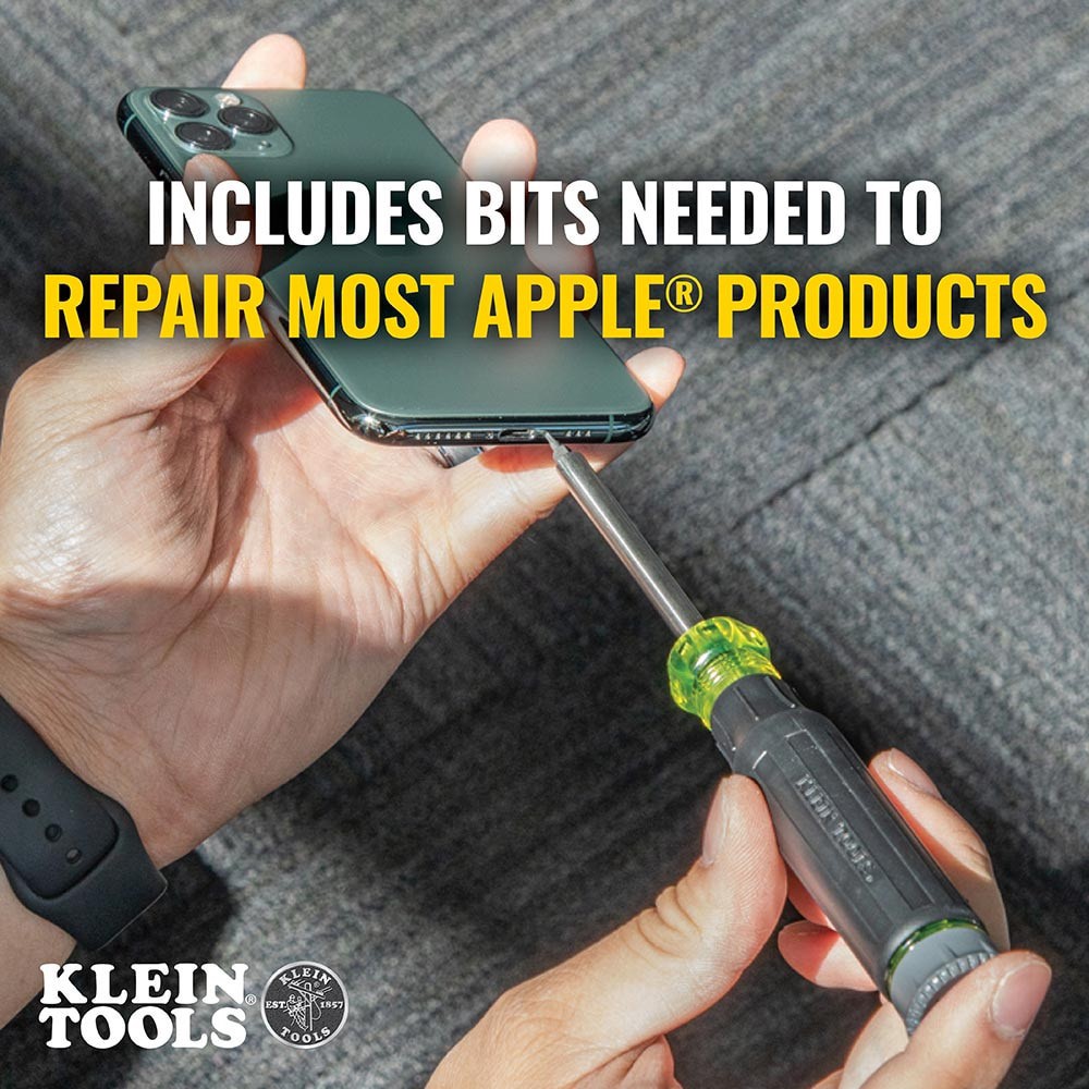 slide 2 of 6, Klein Tools 27-in-1 Multi-Bit Precision Screwdriver with Apple Bits, 1 ct