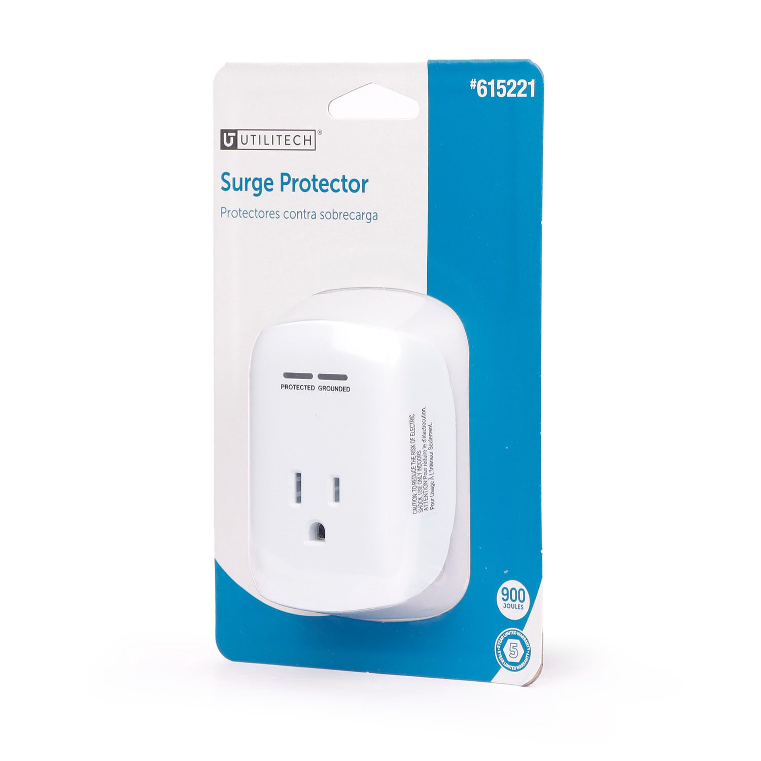 slide 2 of 6, Utilitech 1 -Outlet 900 Joules 1875 -Watts 1875VA White Indoor AC Surge Protector, 1 ct