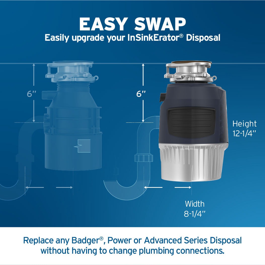 slide 5 of 6, InSinkErator Evolution 55ss Advanced Series Continuous feed 1-HP Septic Safe Non-corded Garbage Disposal with Noise Insulation, 1 ct