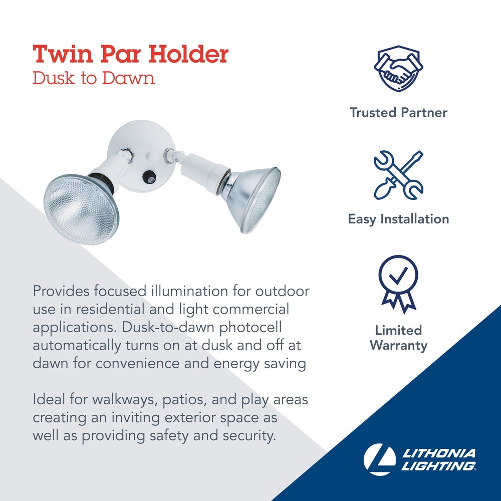 slide 2 of 6, Lithonia Lighting OFTH Gloss White Low voltage Hardwired Incandescent Flood light kit, 1 ct