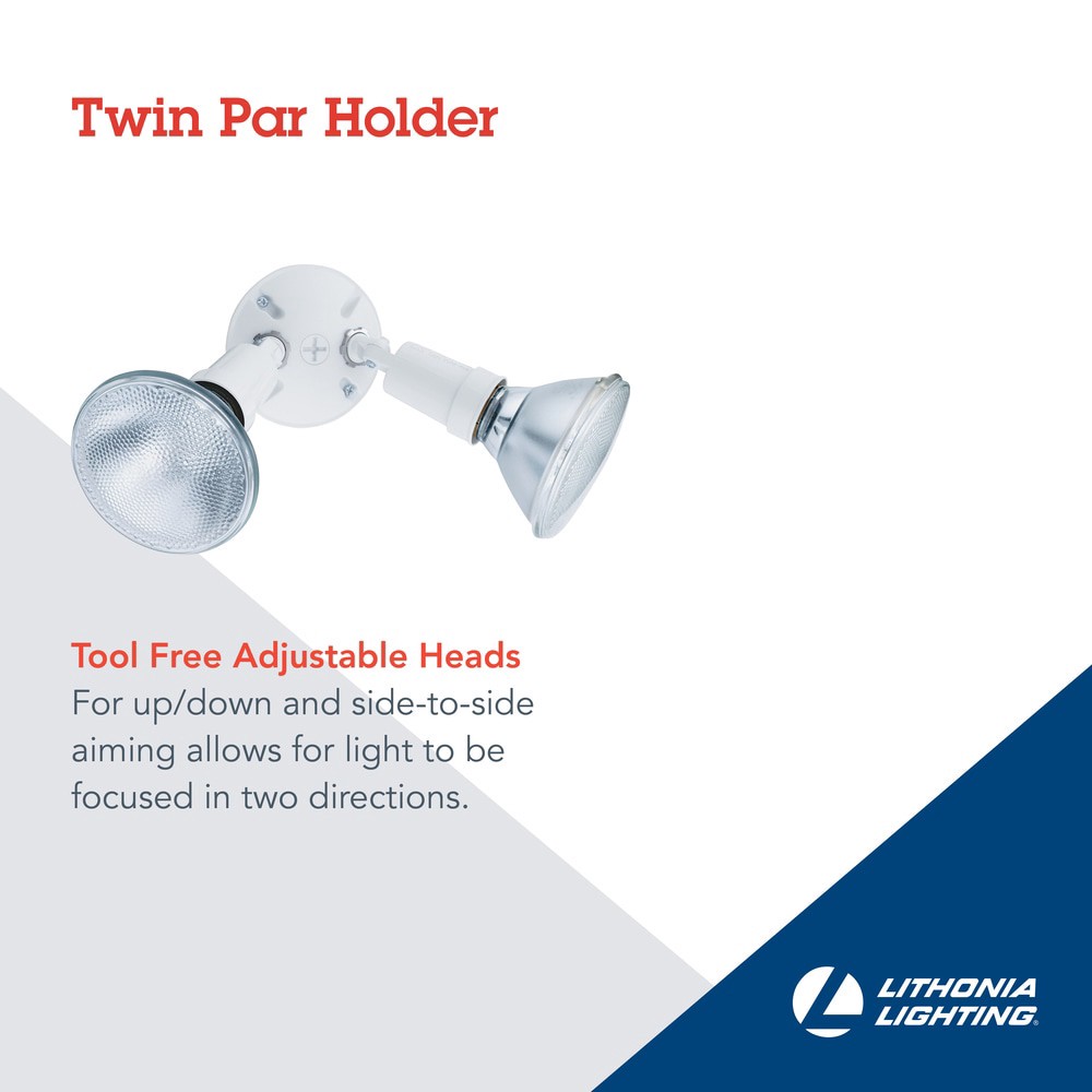 slide 3 of 6, Lithonia Lighting OFTH Gloss White Low voltage Hardwired Incandescent Flood light kit, 1 ct