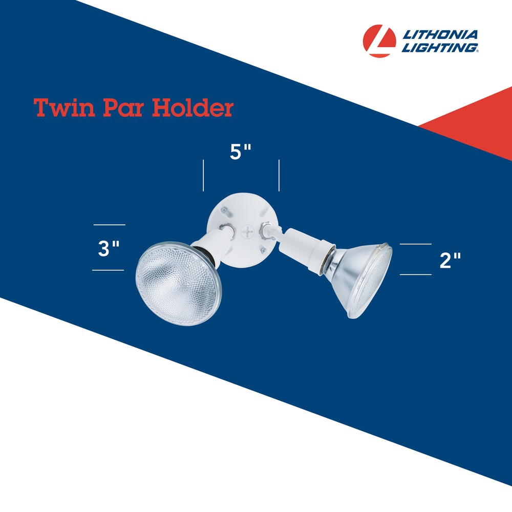 slide 4 of 6, Lithonia Lighting OFTH Gloss White Low voltage Hardwired Incandescent Flood light kit, 1 ct