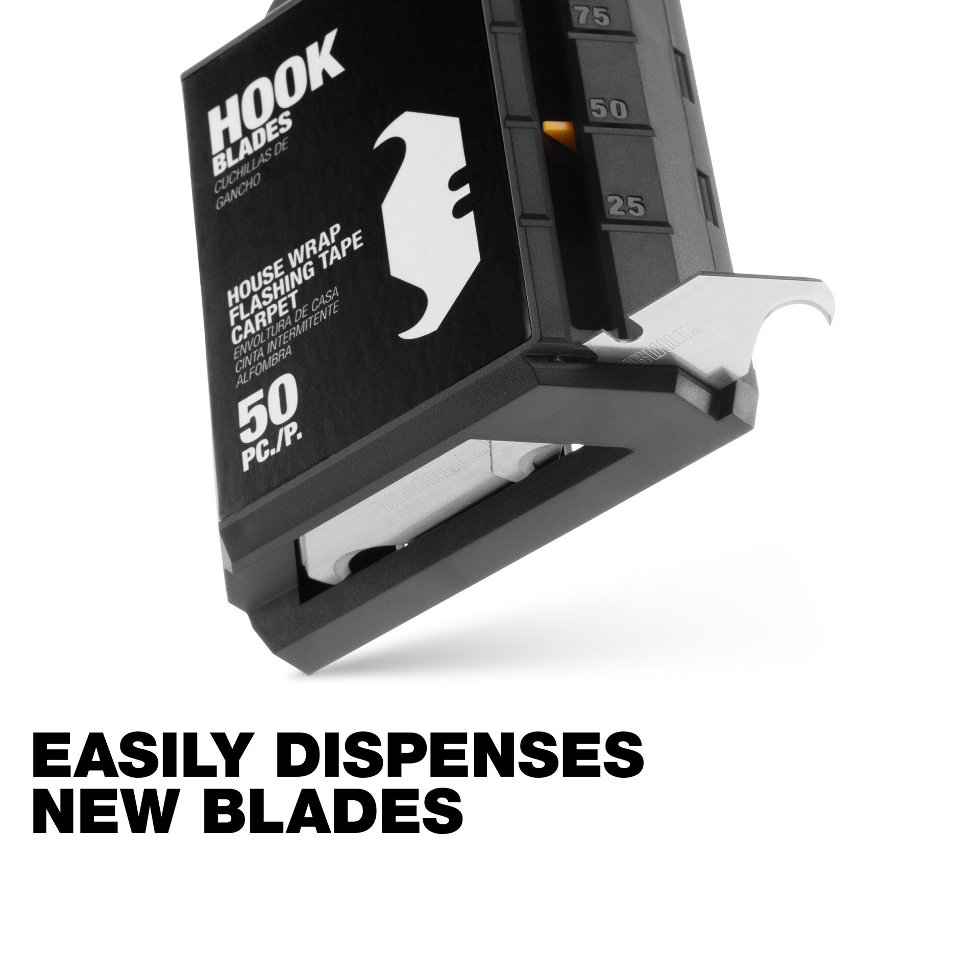 slide 4 of 6, TOUGHBUILT Hook Carbon steel Hook Utility Razor Blade ( 50 -Pack ), 1 ct