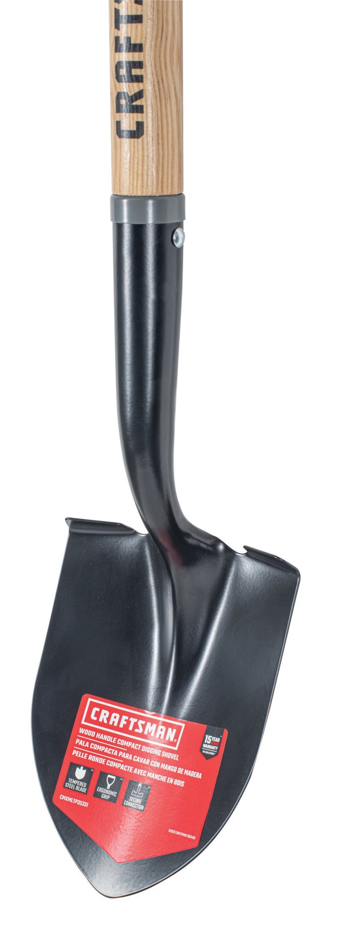 slide 6 of 6, CRAFTSMAN 13.5-in Wood D Handle Digging Shovel, 1 ct