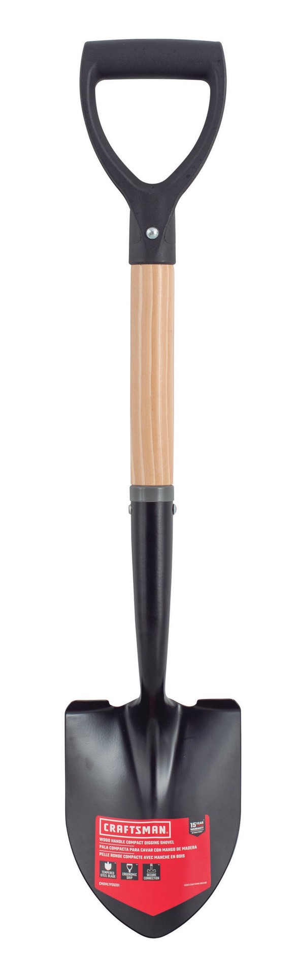 slide 1 of 6, CRAFTSMAN 13.5-in Wood D Handle Digging Shovel, 1 ct