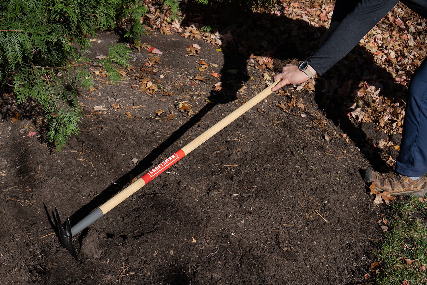 slide 4 of 6, CRAFTSMAN 54.118-in Wood 2-prong Hoe, 1 ct