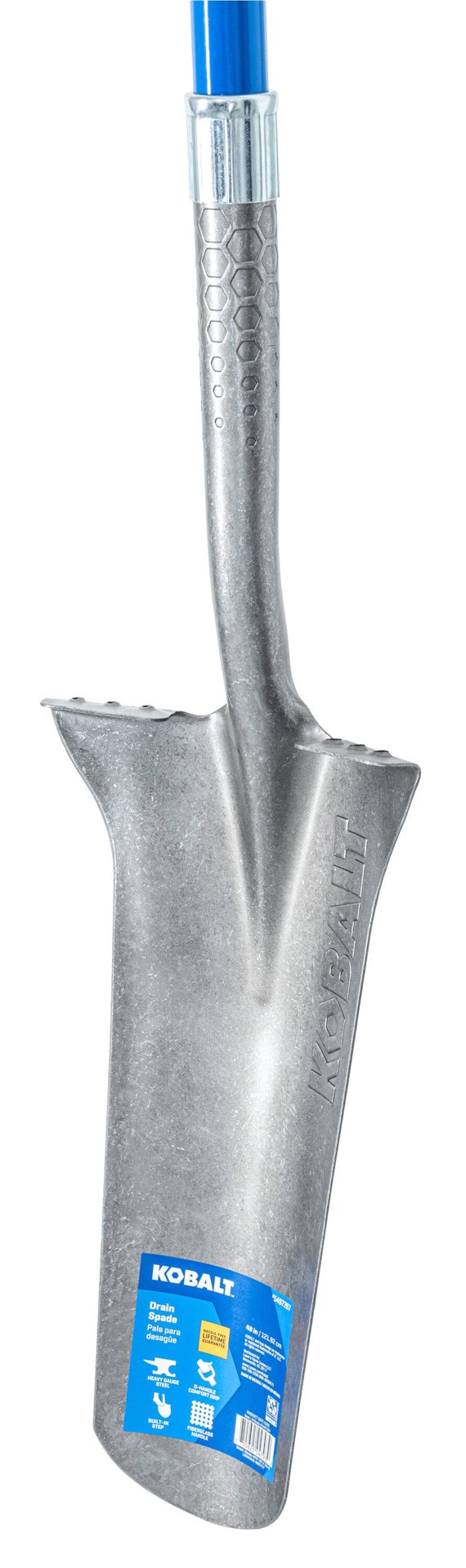 slide 6 of 6, Kobalt 18-in Fiberglass D-Handle Drain spade, 1 ct