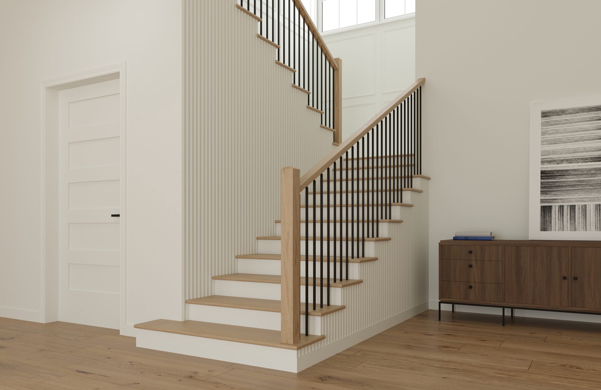 slide 2 of 4, L.J. Smith Stair Systems Clean 58-in x 3.25-in Unfinished White oak Craftsman Intermediate Stair Newel Post, 1 ct