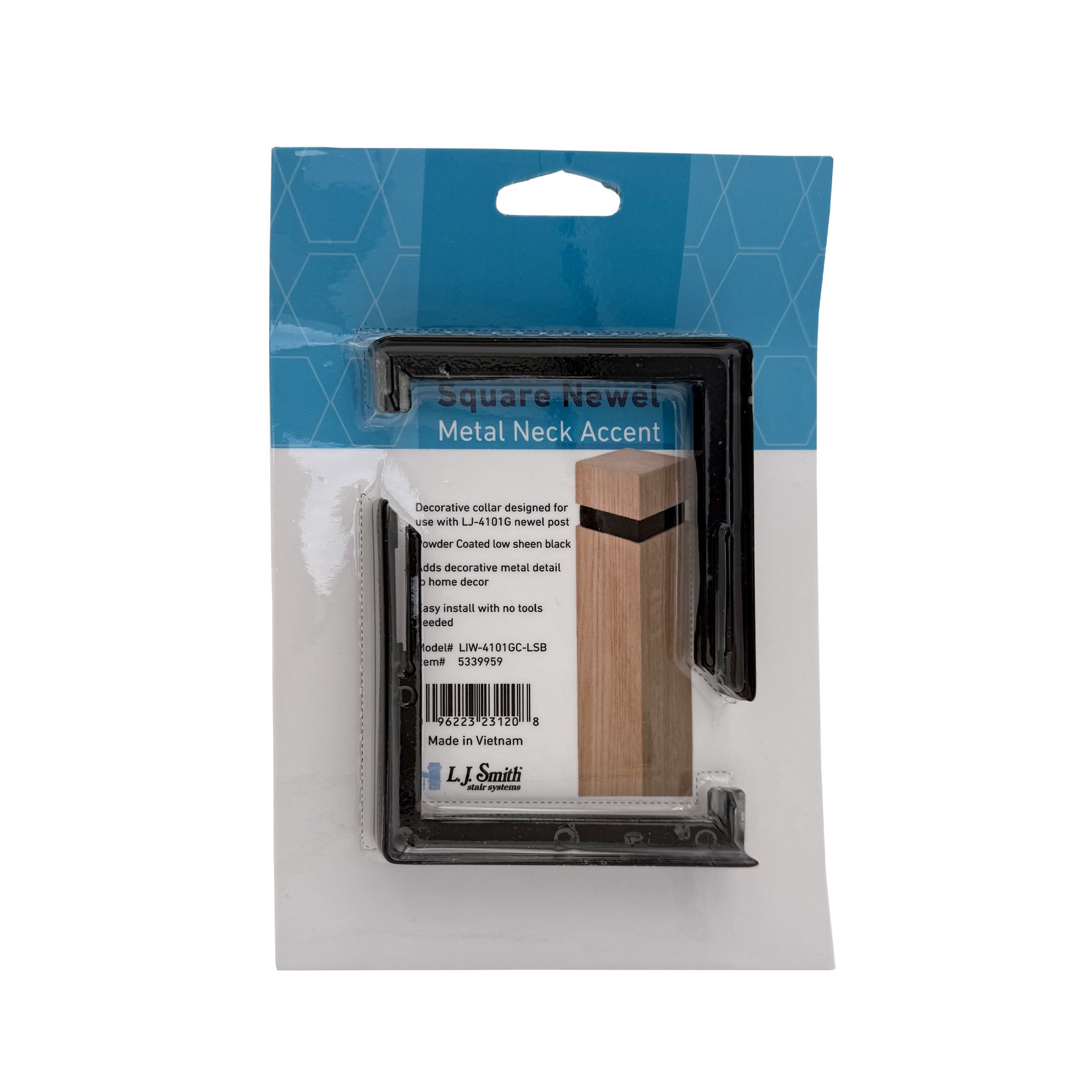 slide 2 of 4, L.J. Smith Stair Systems 3.2677-in x 3.2677-in Black Stair Newel Post Installation kit, 1 ct