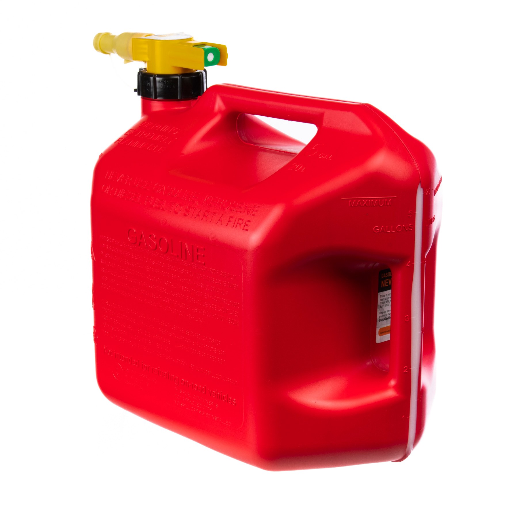 slide 4 of 4, No Spill 5-Gallon Plastic Gasoline Can, 1 ct