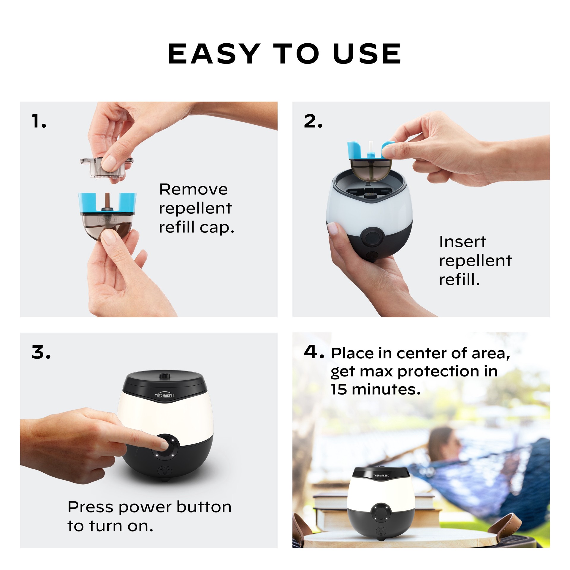 slide 3 of 6, Thermacell 1 Count Rechargeable Black LED Mosquito Repeller Deet Free Outdoor Electronic, 1 ct