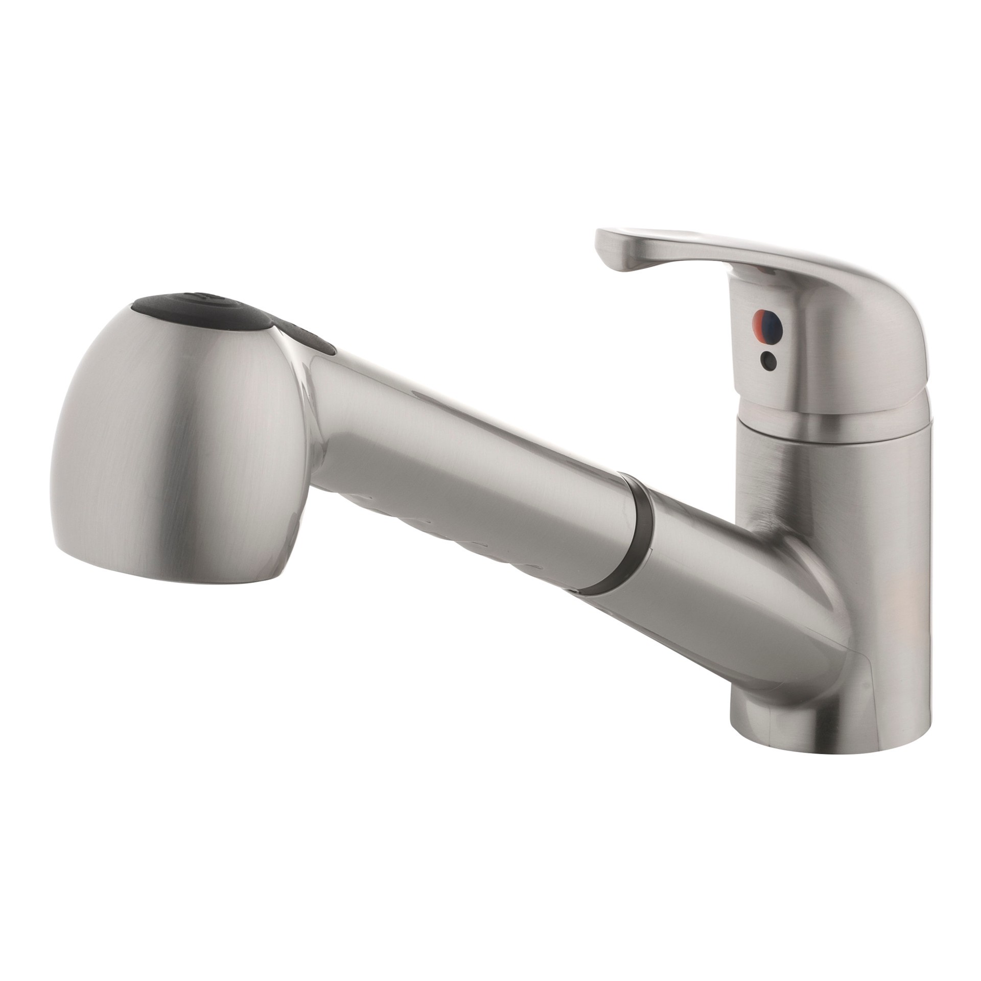 slide 3 of 6, Project Source Stainless Steel 1-handle Deck-mount Utility Faucet with Pulldown Sprayer, 1 ct