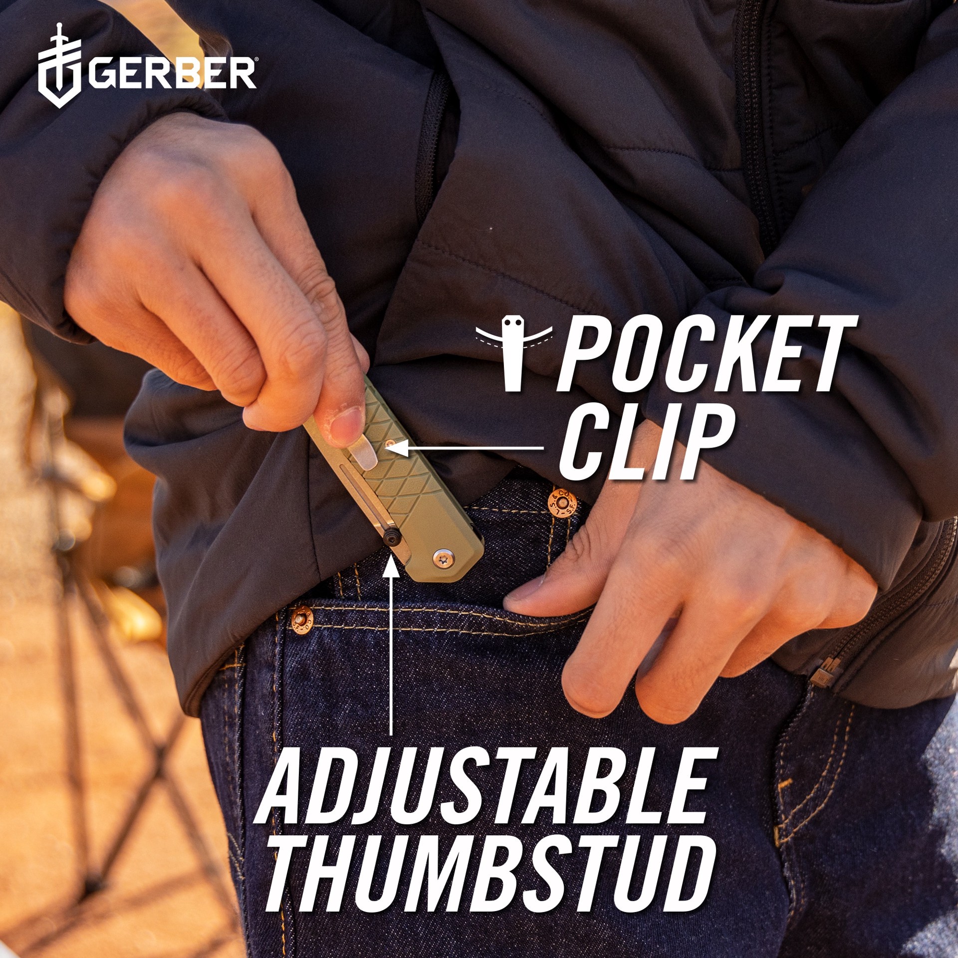 slide 4 of 4, Gerber 3.1-in High carbon stainless steel Drop Point Pocket Knife, 1 ct