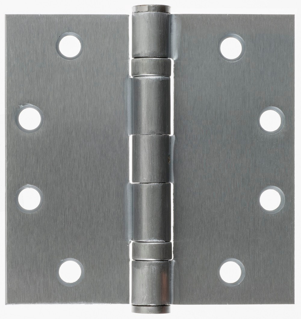slide 2 of 6, BRINKS COMMERCIAL Industrial Duty 4-1/2-in H Square Satin Chrome Self closing Interior/Exterior Door Hinge 3 -Pack, 1 ct