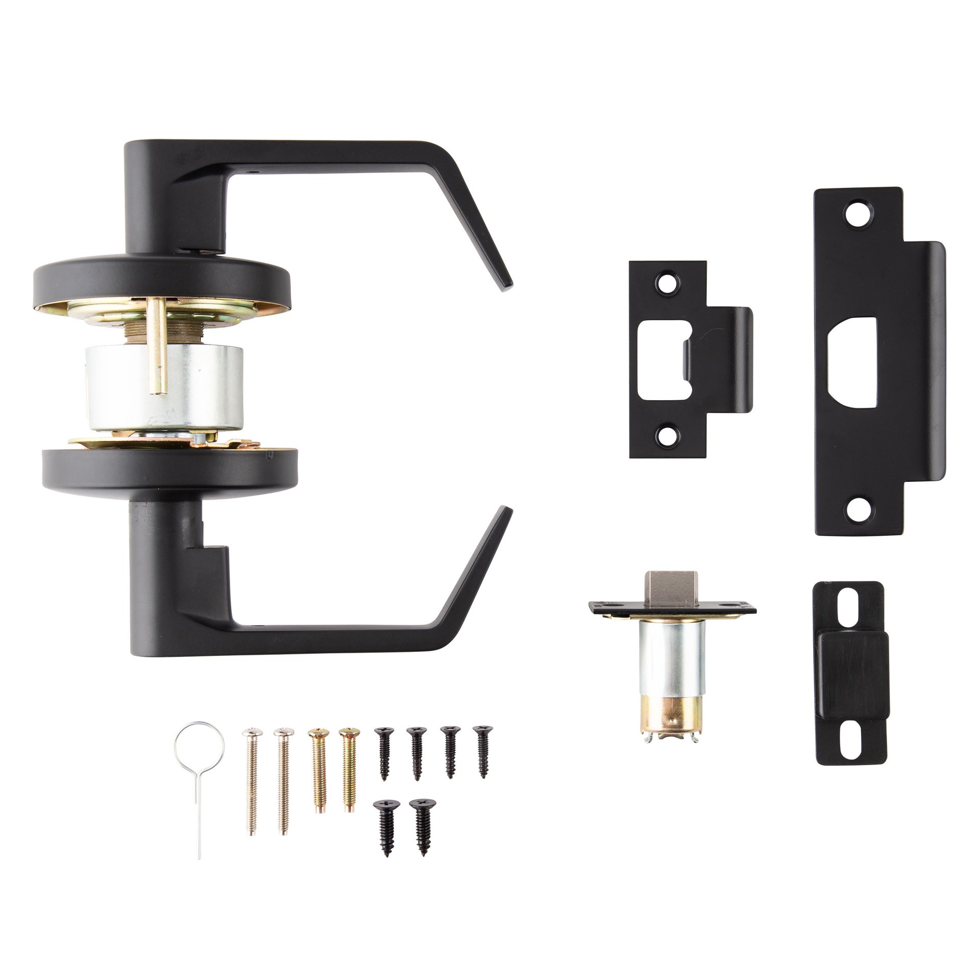 slide 3 of 6, BRINKS COMMERCIAL Heavy Duty Commercial Lever Matte Black Interior or Hall/Closet Passage Door Handle, 1 ct