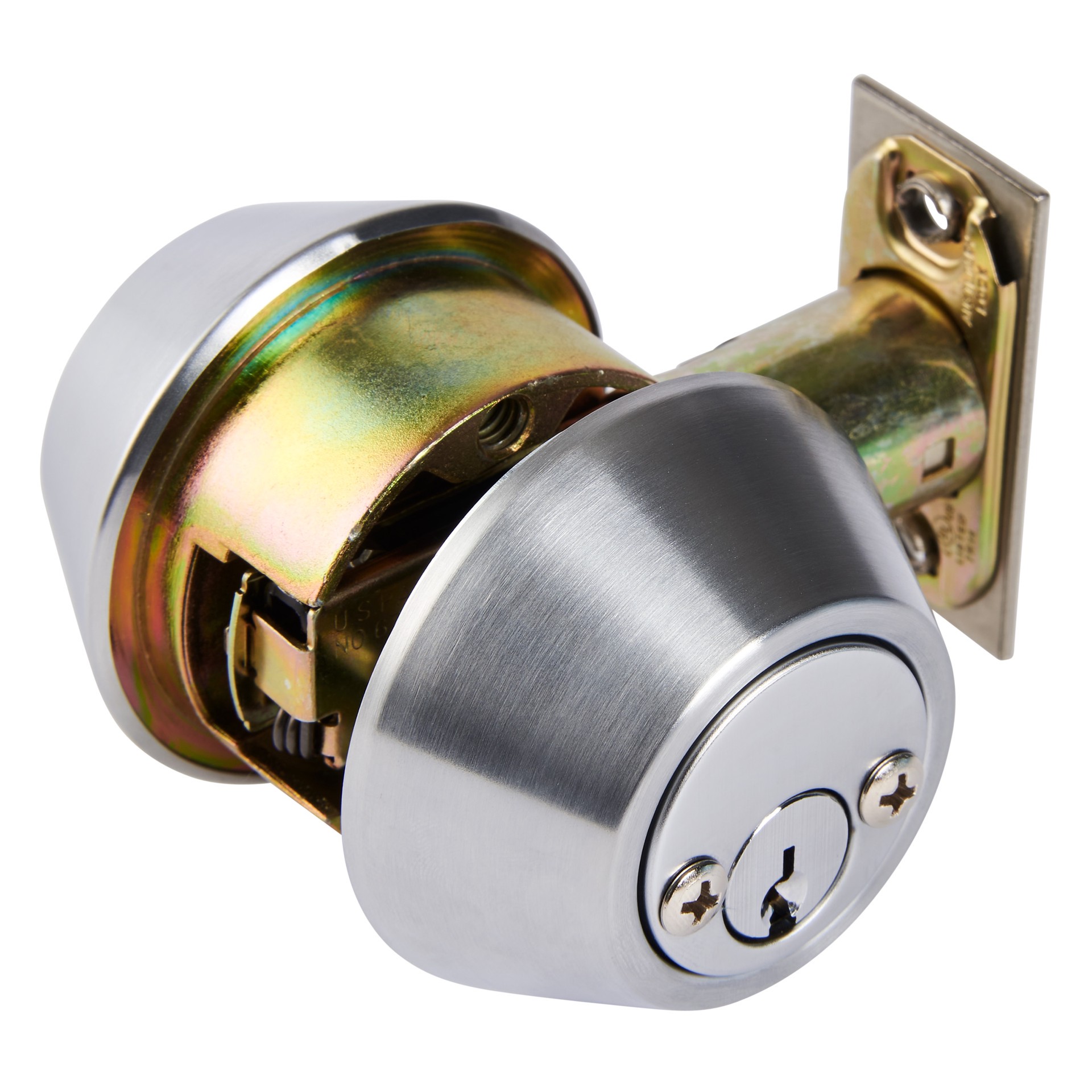 slide 3 of 6, BRINKS COMMERCIAL Industrial Duty Commercial Commercial Satin Chrome Double Cylinder Deadbolt, 1 ct