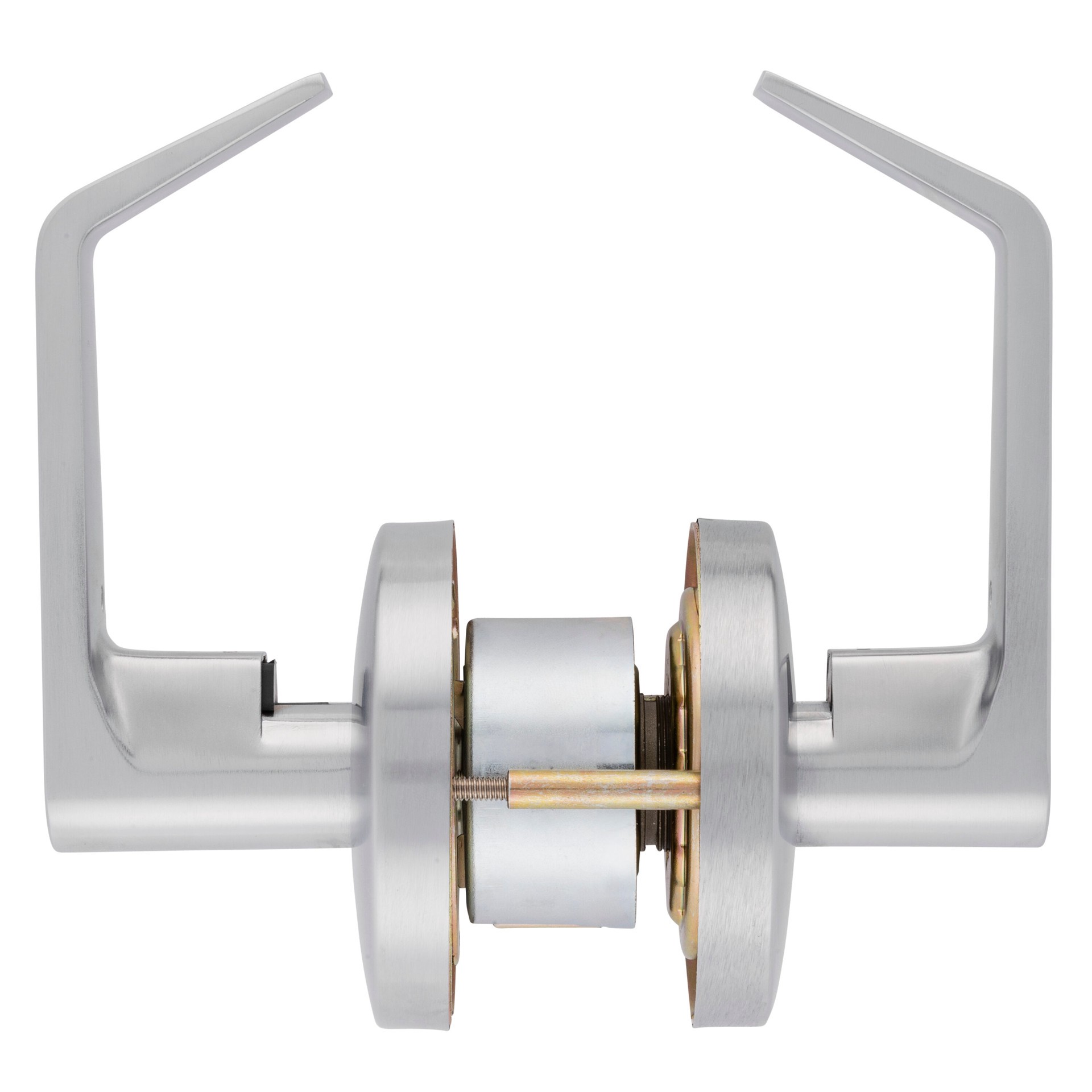 slide 2 of 6, BRINKS COMMERCIAL Heavy Duty Commercial Lever Satin Chrome Interior/Exterior Hall/Closet Storeroom Door Handle, 1 ct