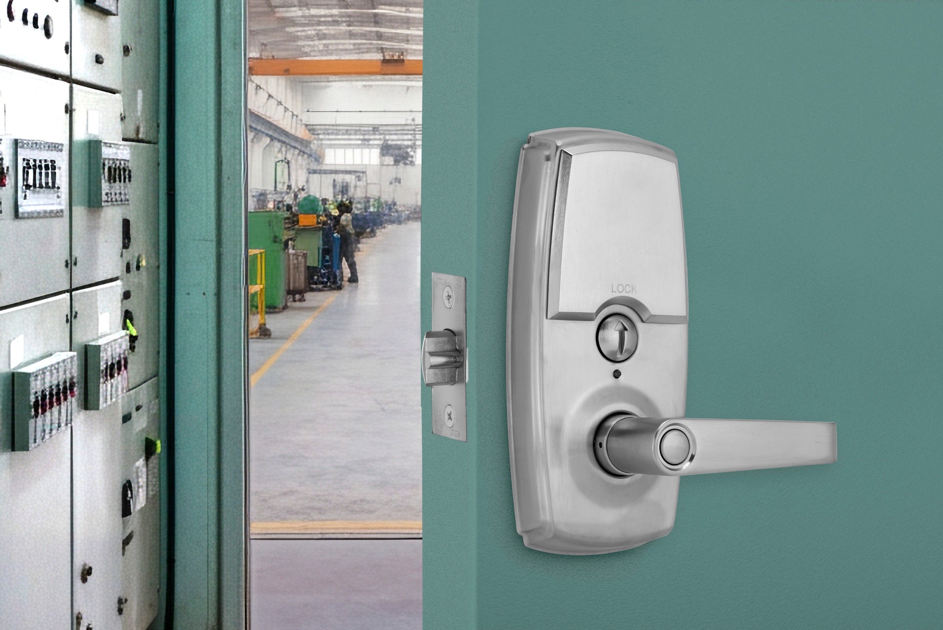 slide 2 of 6, BRINKS COMMERCIAL Keyless Entry Door Lock Satin Chrome Keypad Electronic Handle Lock, 1 ct