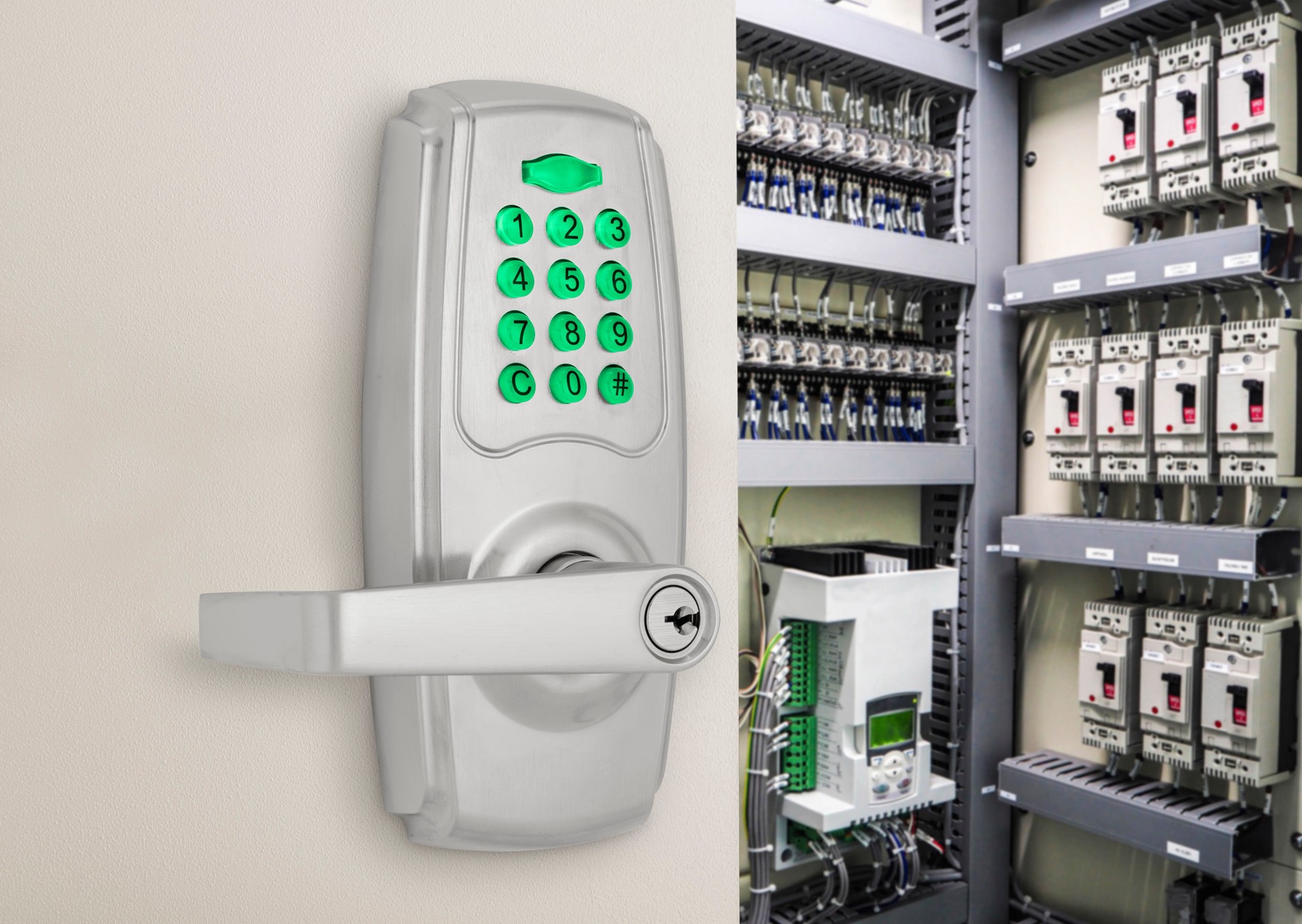 slide 6 of 6, BRINKS COMMERCIAL Keyless Entry Door Lock Satin Chrome Keypad Electronic Handle Lock, 1 ct