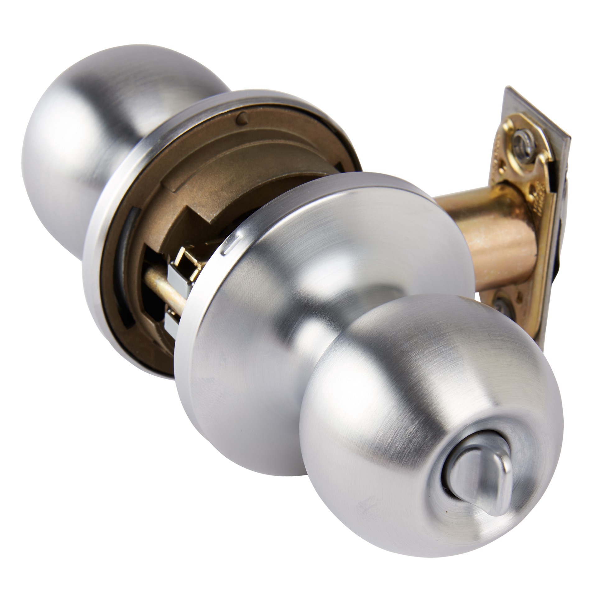 slide 5 of 6, BRINKS COMMERCIAL Satin Chrome Interior Bed/Bath Hall/Closet Privacy Door Knob, 1 ct