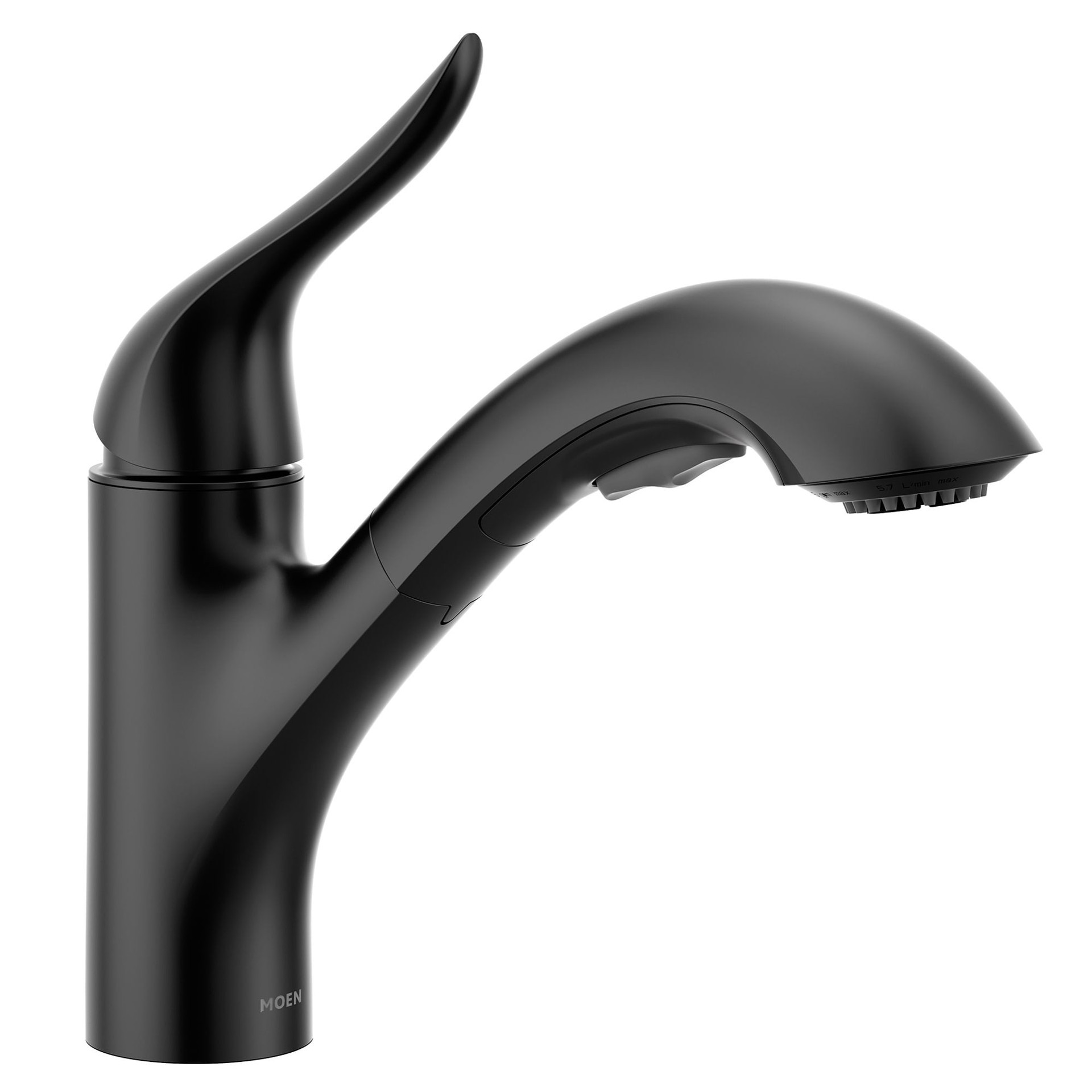 slide 2 of 6, Moen Koa Matte Black Single Handle Deck-mount Pull-out Kitchen Faucet with Sprayer (Includes Deck Plate), 1 ct