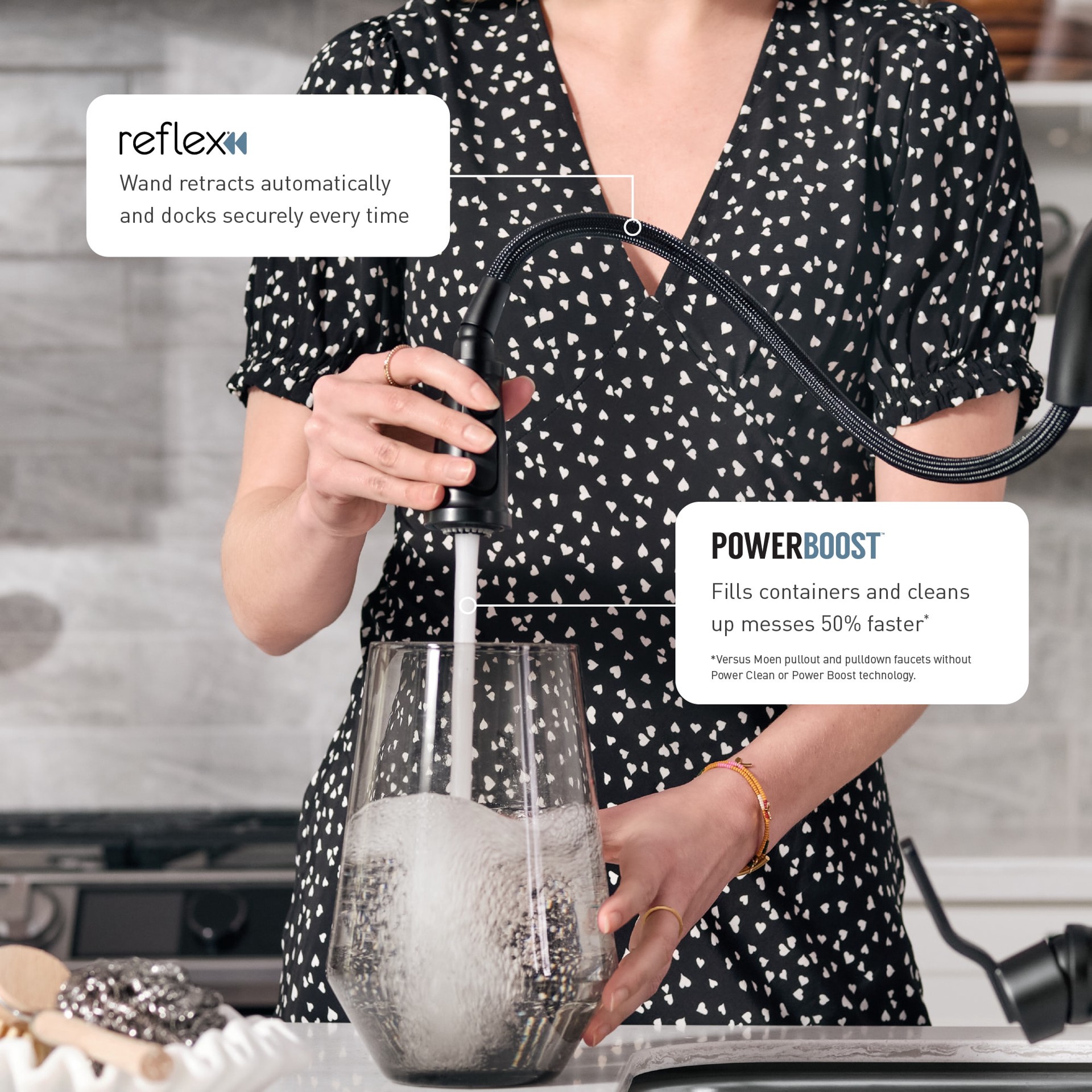 slide 3 of 6, Moen Joric Matte Black Single Handle Deck-mount Pull-down Kitchen Faucet with Sprayer (Includes Deck Plate), 1 ct