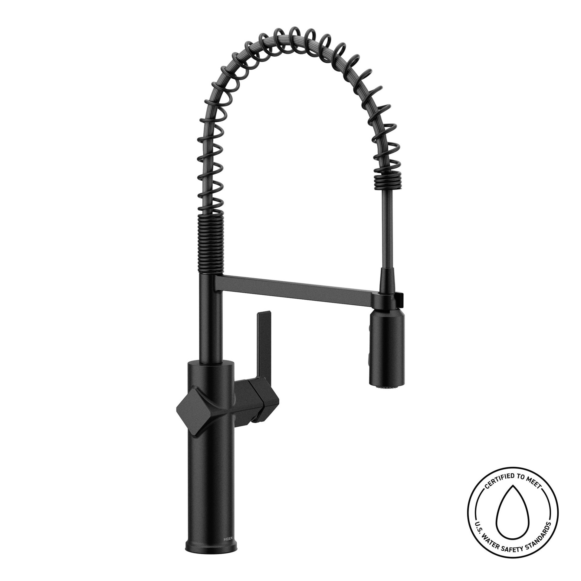 slide 2 of 6, Moen Joric Matte Black Single Handle Deck-mount Pull-down Kitchen Faucet with Sprayer (Includes Deck Plate), 1 ct