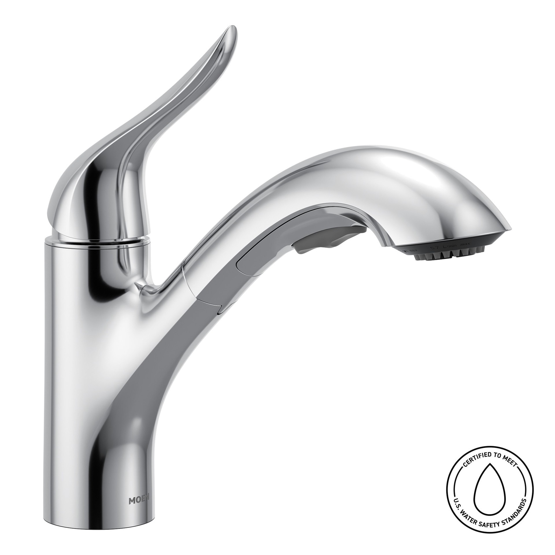 slide 2 of 6, Moen Koa Chrome Single Handle Deck-mount Pull-out Kitchen Faucet with Sprayer (Includes Deck Plate), 1 ct