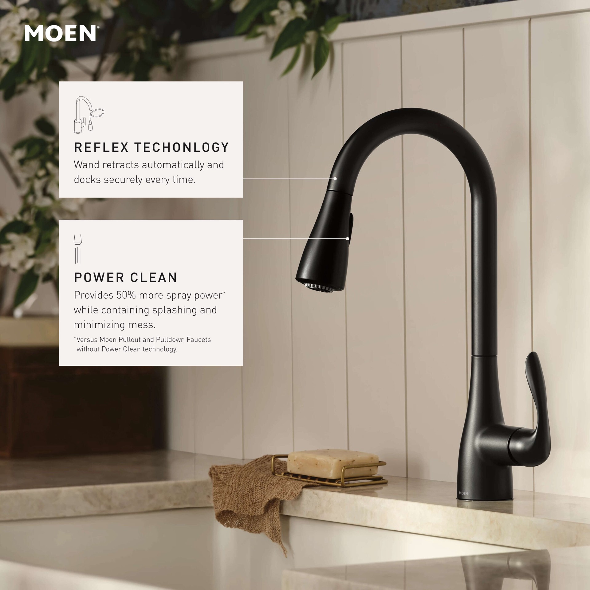 slide 6 of 6, Moen Georgene Chrome Single Handle Deck-mount Pull-down Kitchen Faucet with Sprayer (Includes Deck Plate), 1 ct