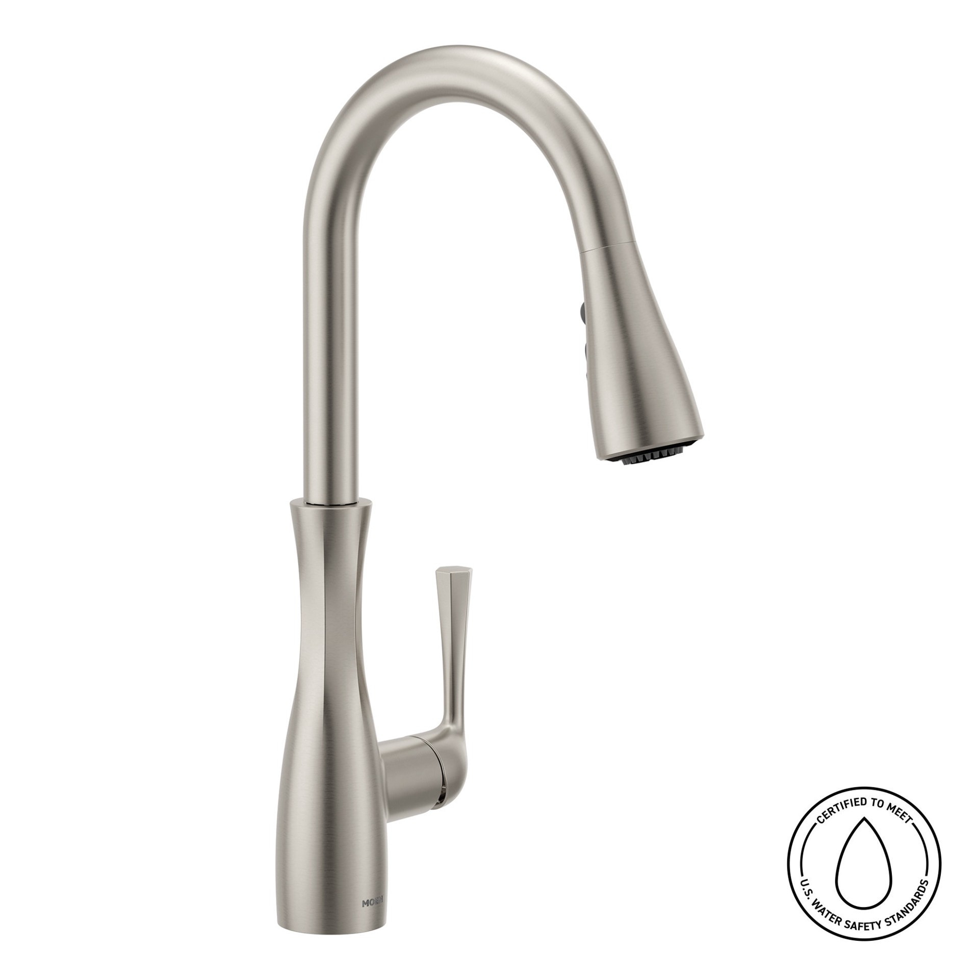 slide 2 of 6, Moen Arlia Spot Resist Stainless Single Handle Deck-mount Pull-down Kitchen Faucet with Sprayer (Includes Deck Plate), 1 ct