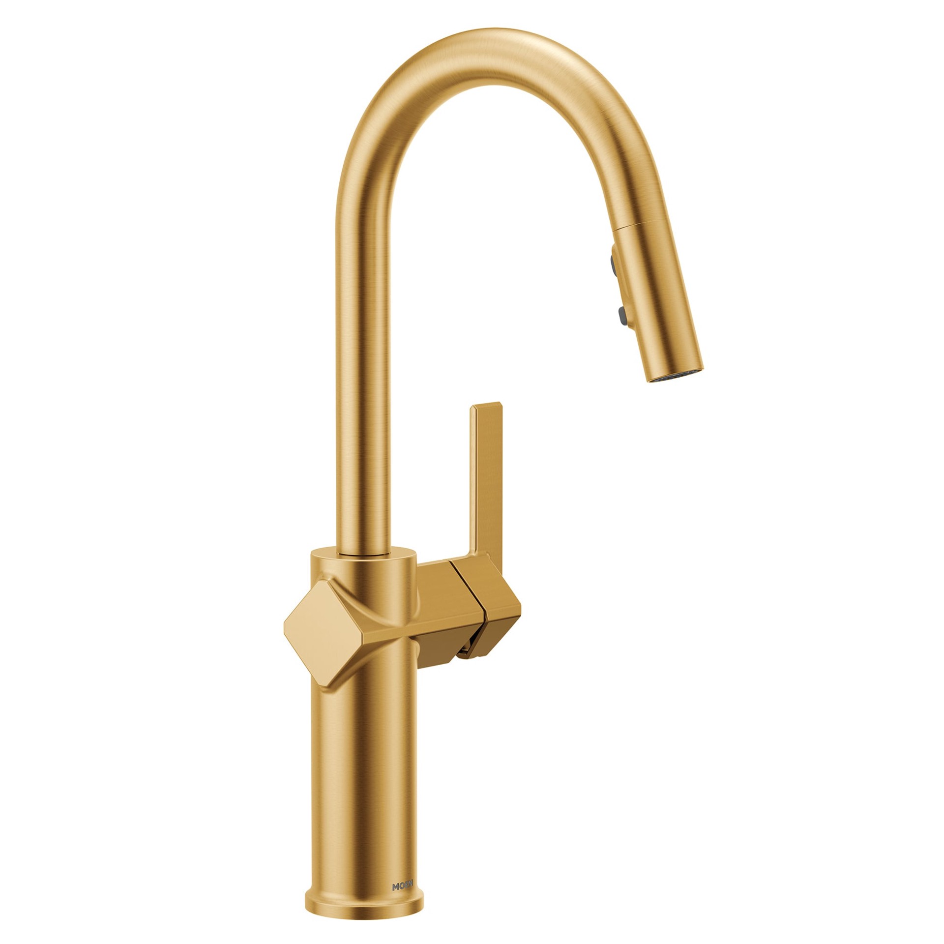 slide 2 of 6, Moen Joric Brushed Gold Single Handle Deck-mount Pull-down Kitchen Faucet with Sprayer (Includes Deck Plate), 1 ct