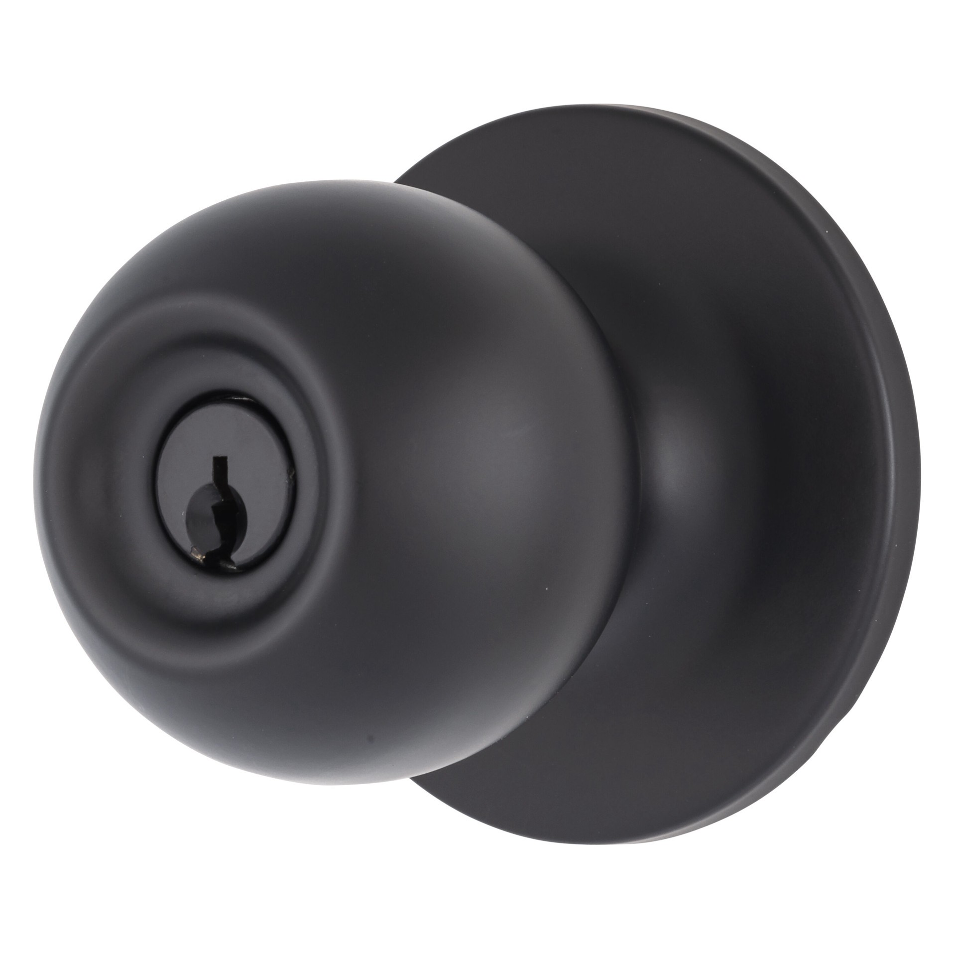 slide 3 of 6, BRINKS COMMERCIAL Light Duty Commercial Knob Matte Black Interior or Exterior Keyed Entry Door Knob, 1 ct