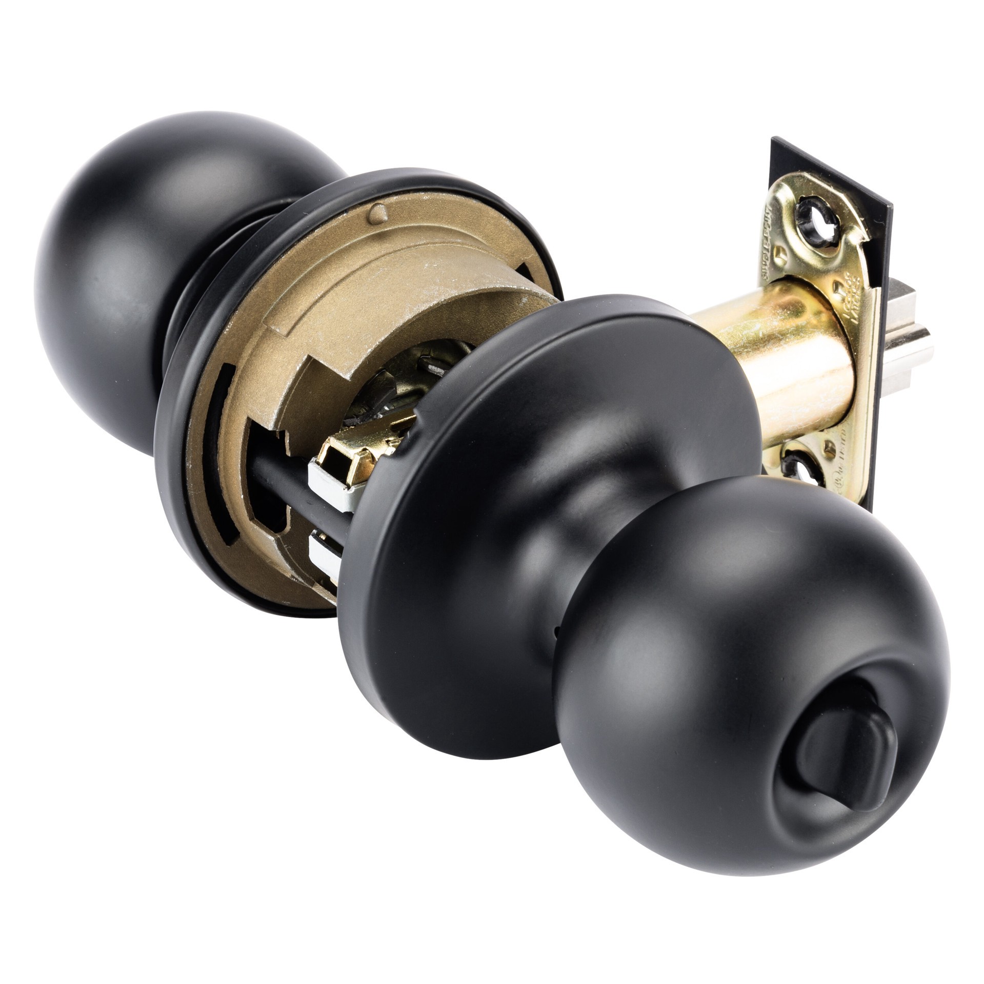 slide 4 of 6, BRINKS COMMERCIAL Light Duty Commercial Knob Matte Black Interior or Exterior Keyed Entry Door Knob, 1 ct