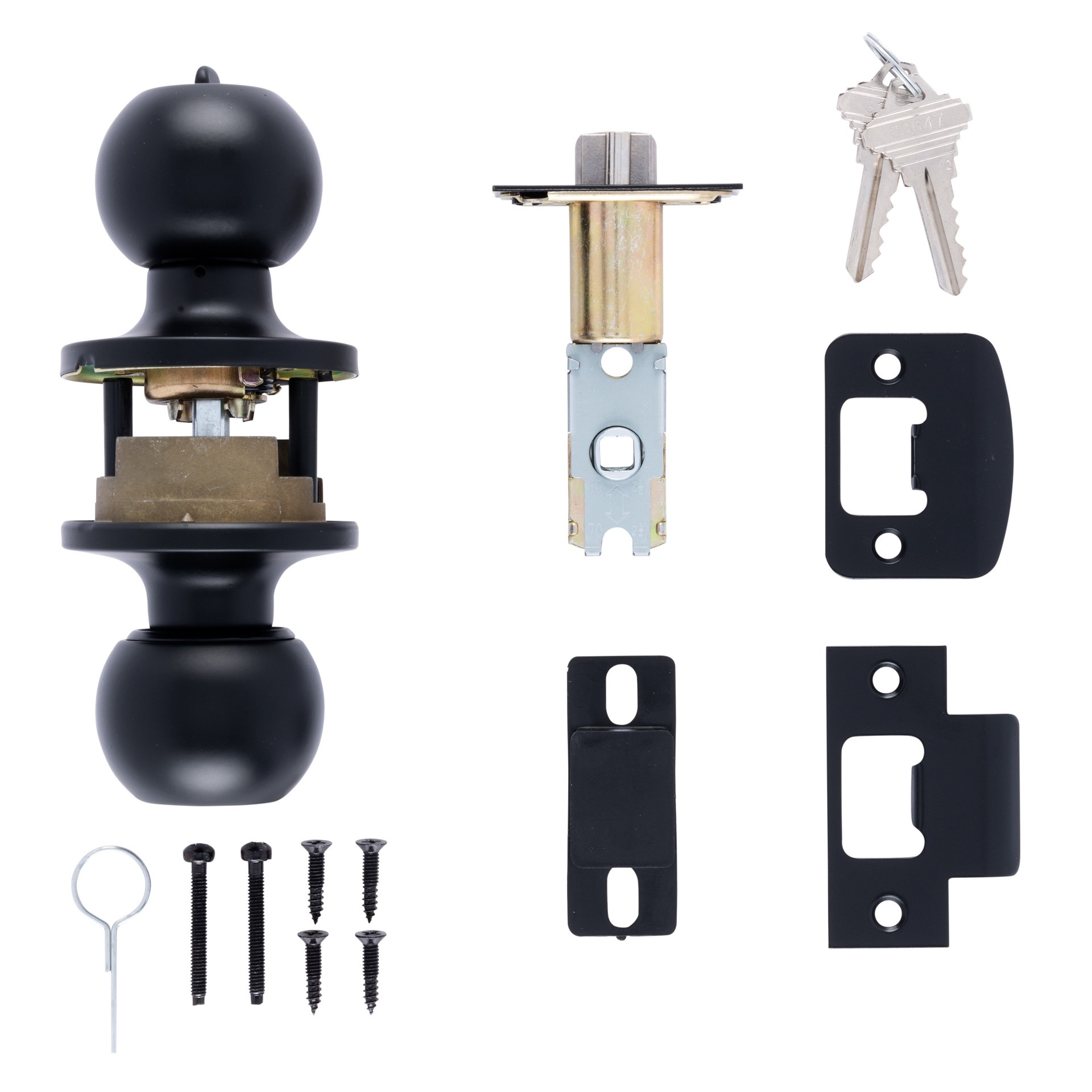 slide 5 of 6, BRINKS COMMERCIAL Light Duty Commercial Knob Matte Black Interior or Exterior Keyed Entry Door Knob, 1 ct