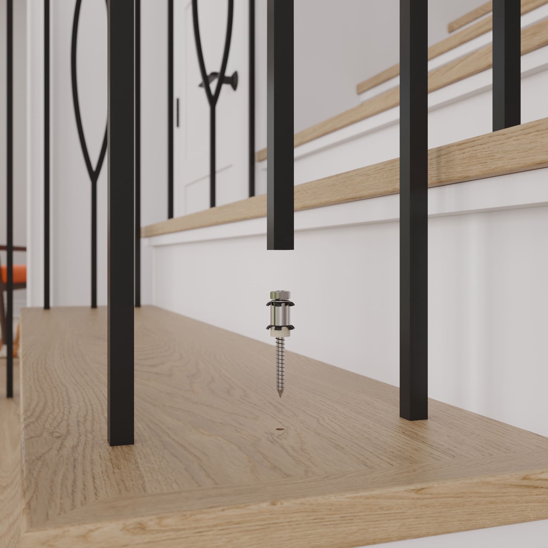 slide 2 of 6, L.J. Smith Stair Systems 2-in x 0.50-in Unfinished Steel Stair Baluster Installation hardware, 1 ct