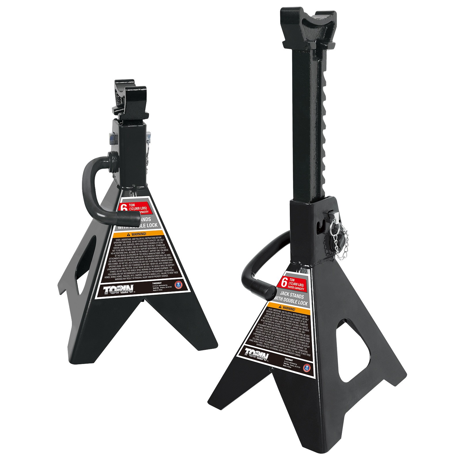slide 2 of 6, Torin Black 6-Ton Steel Manual Jack stand, 1 ct