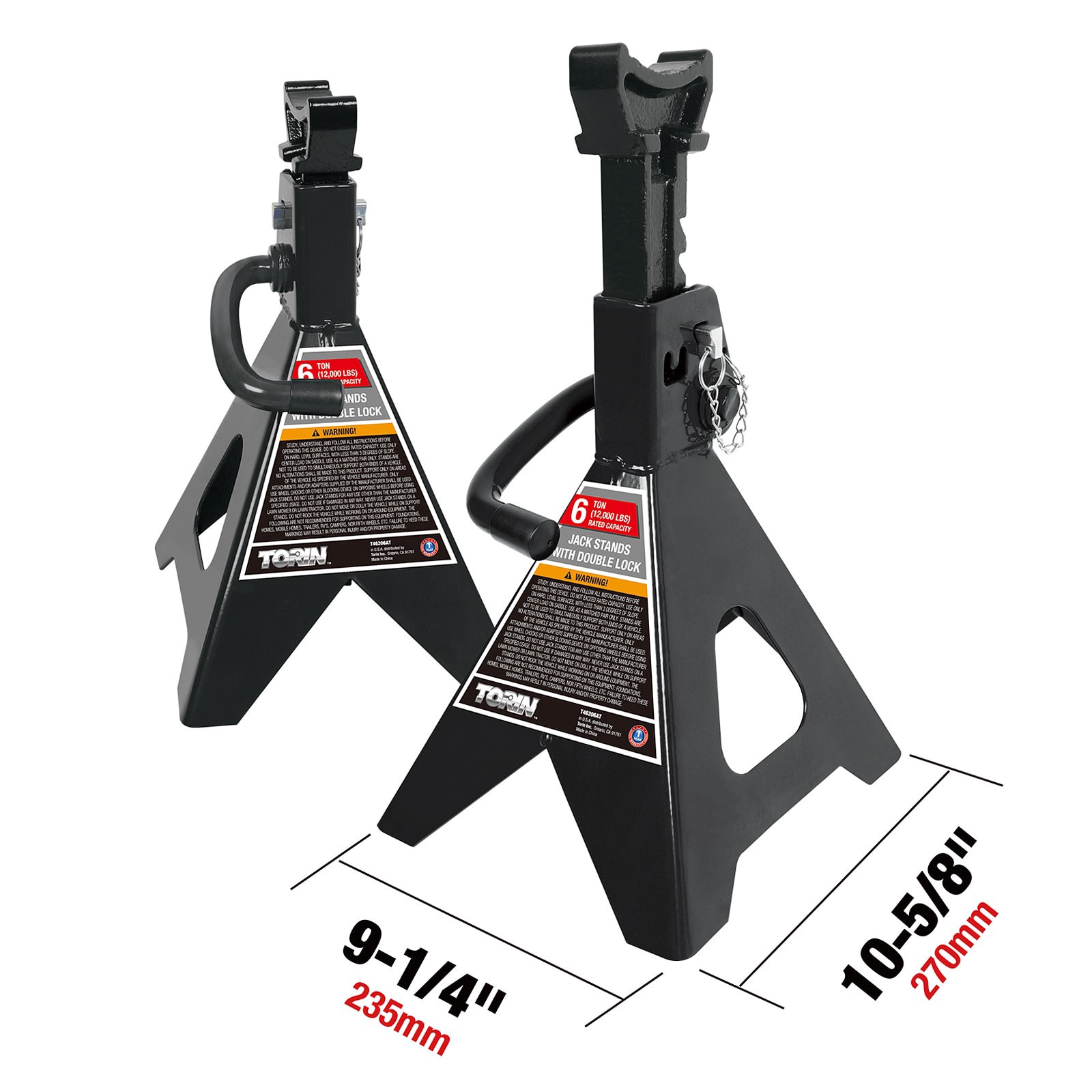 slide 3 of 6, Torin Black 6-Ton Steel Manual Jack stand, 1 ct
