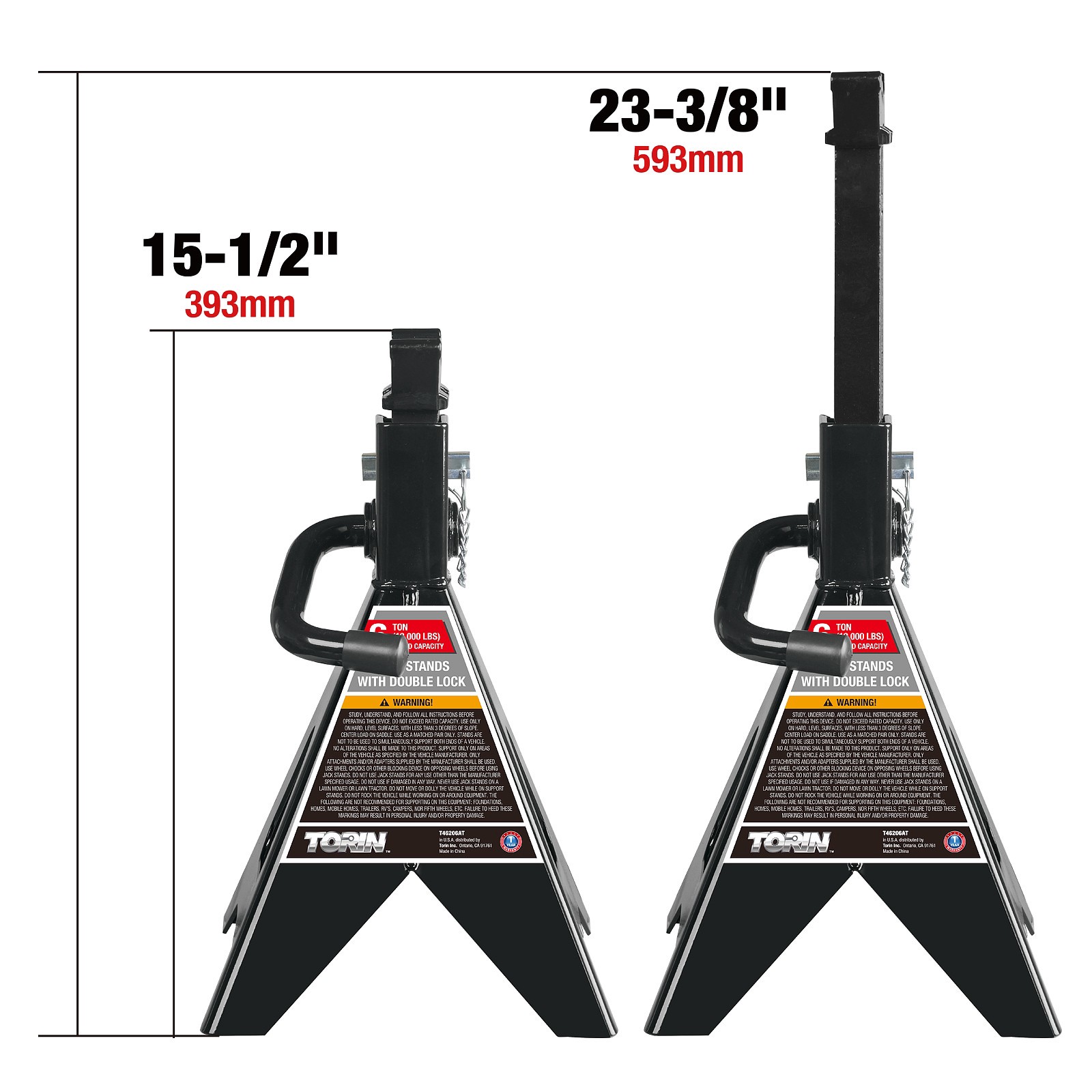 slide 4 of 6, Torin Black 6-Ton Steel Manual Jack stand, 1 ct