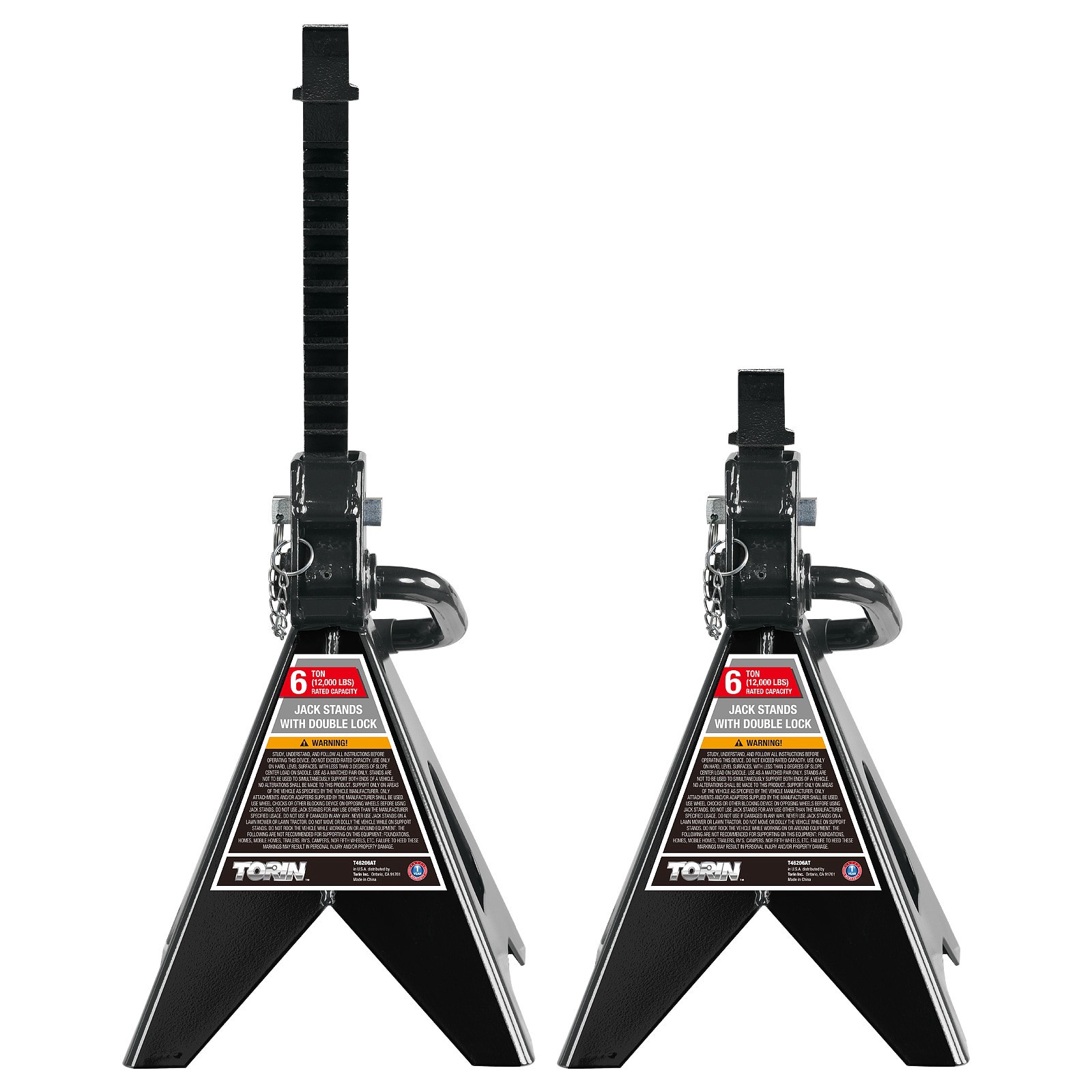 slide 6 of 6, Torin Black 6-Ton Steel Manual Jack stand, 1 ct